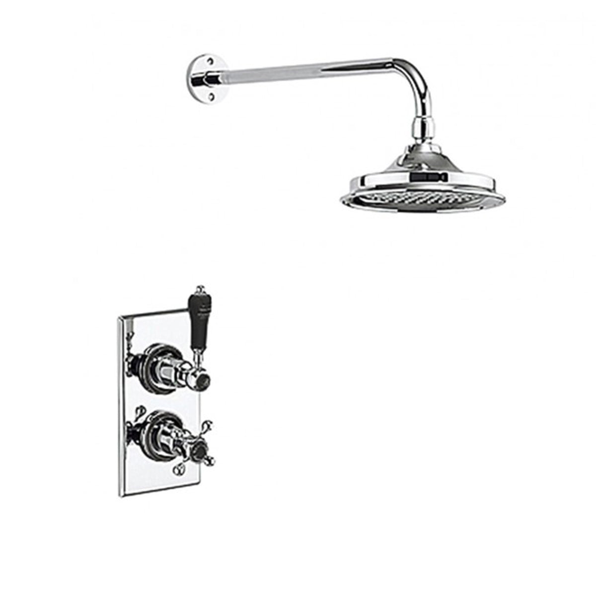 Burlington Trent Thermostatic Single Outlet Shower Valve with Fixed Shower Head Deluxe Bathrooms UK