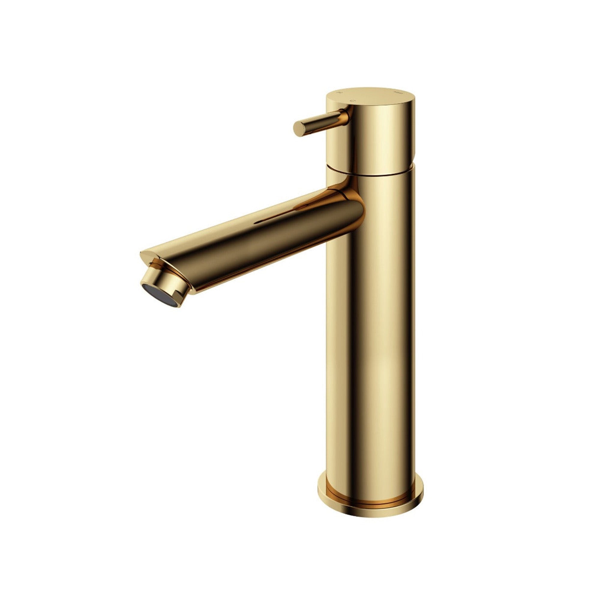 cobber 216mm basin mixer tap monobloc straight spout polished brass