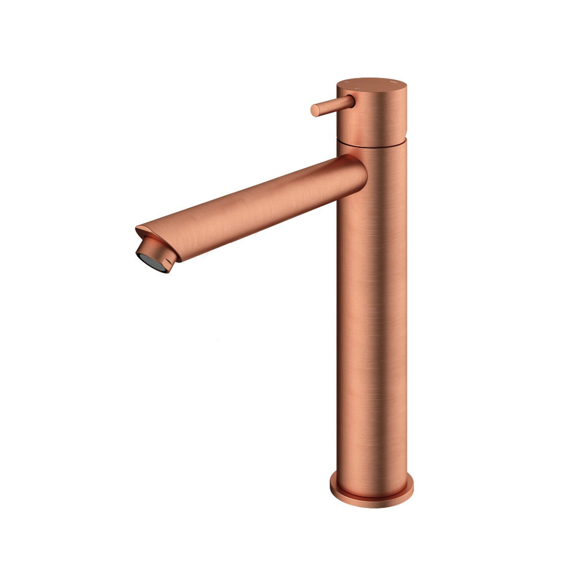 cobber 286mm tall basin mixer tap monobloc brushed copper