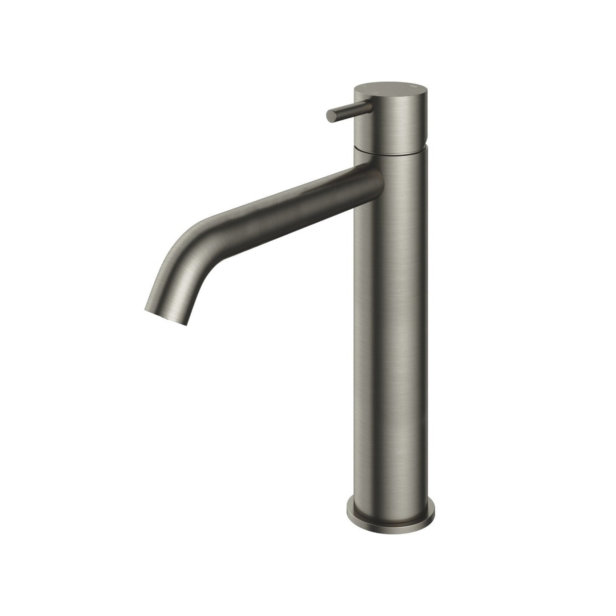 cobber 286mm tall basin-mixer tap monobloc curved spout brushed nickel
