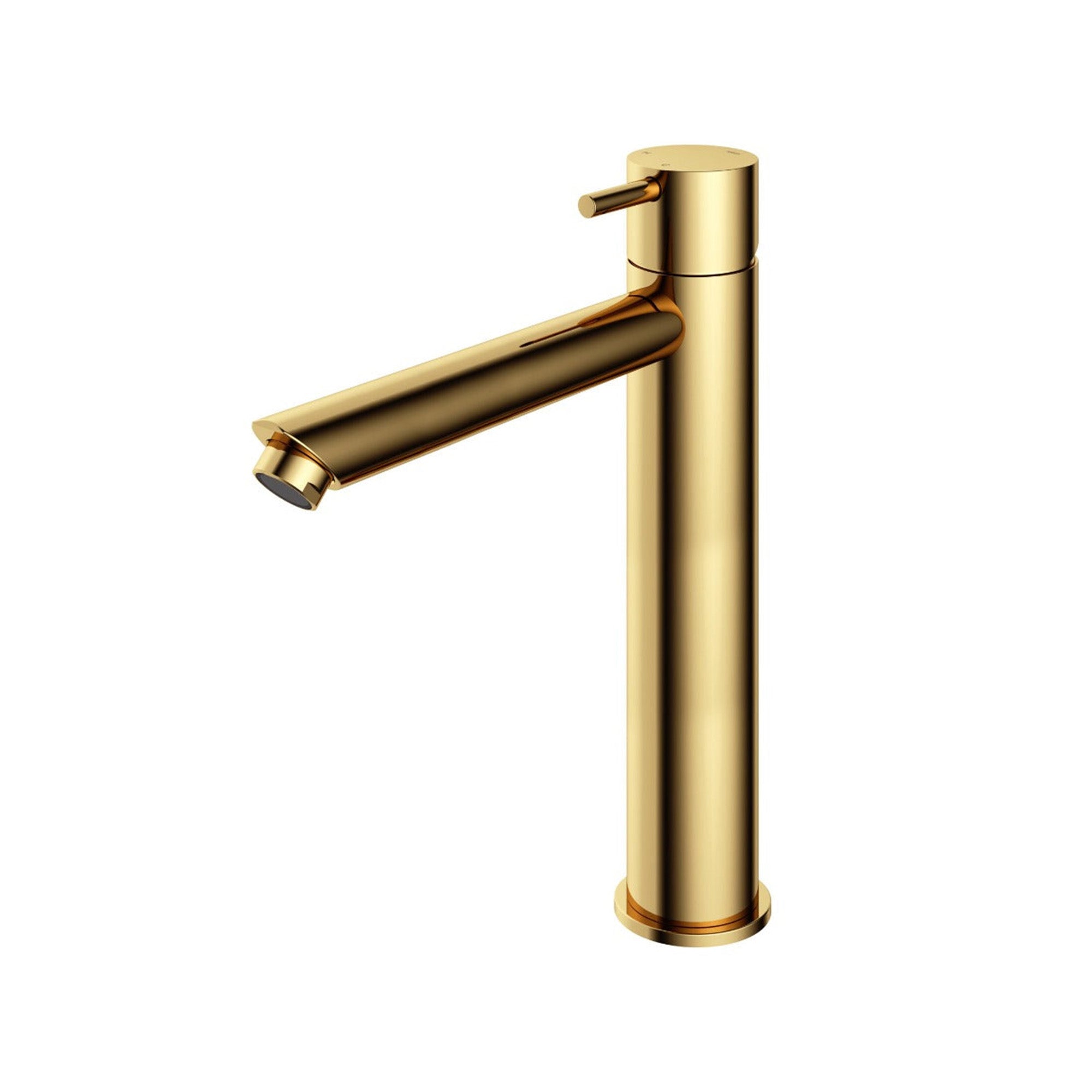 cobber 286mm tall basin mixer tap monobloc polished brass pvd