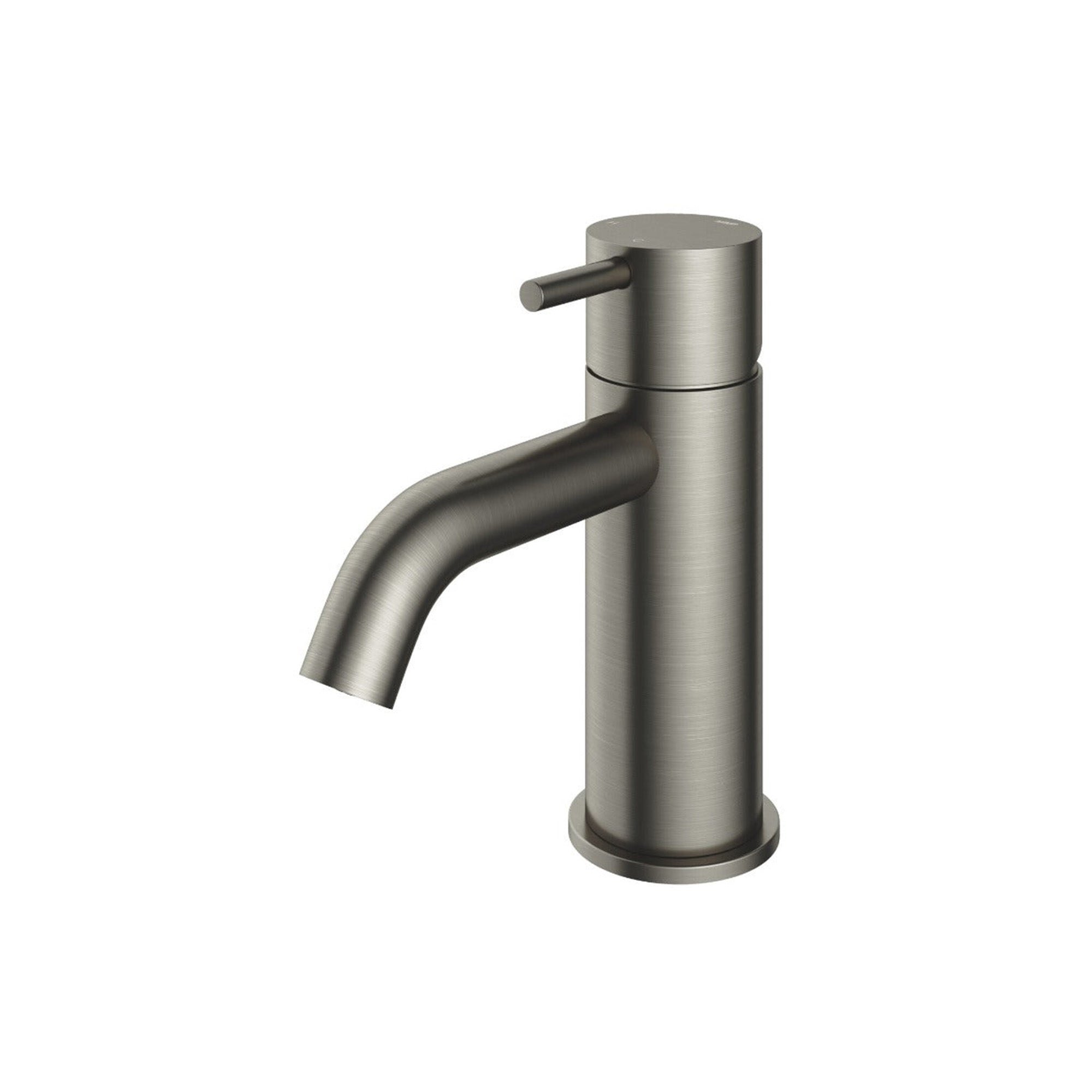 cobber basin mixer tap monobloc curved spout brushed nickel