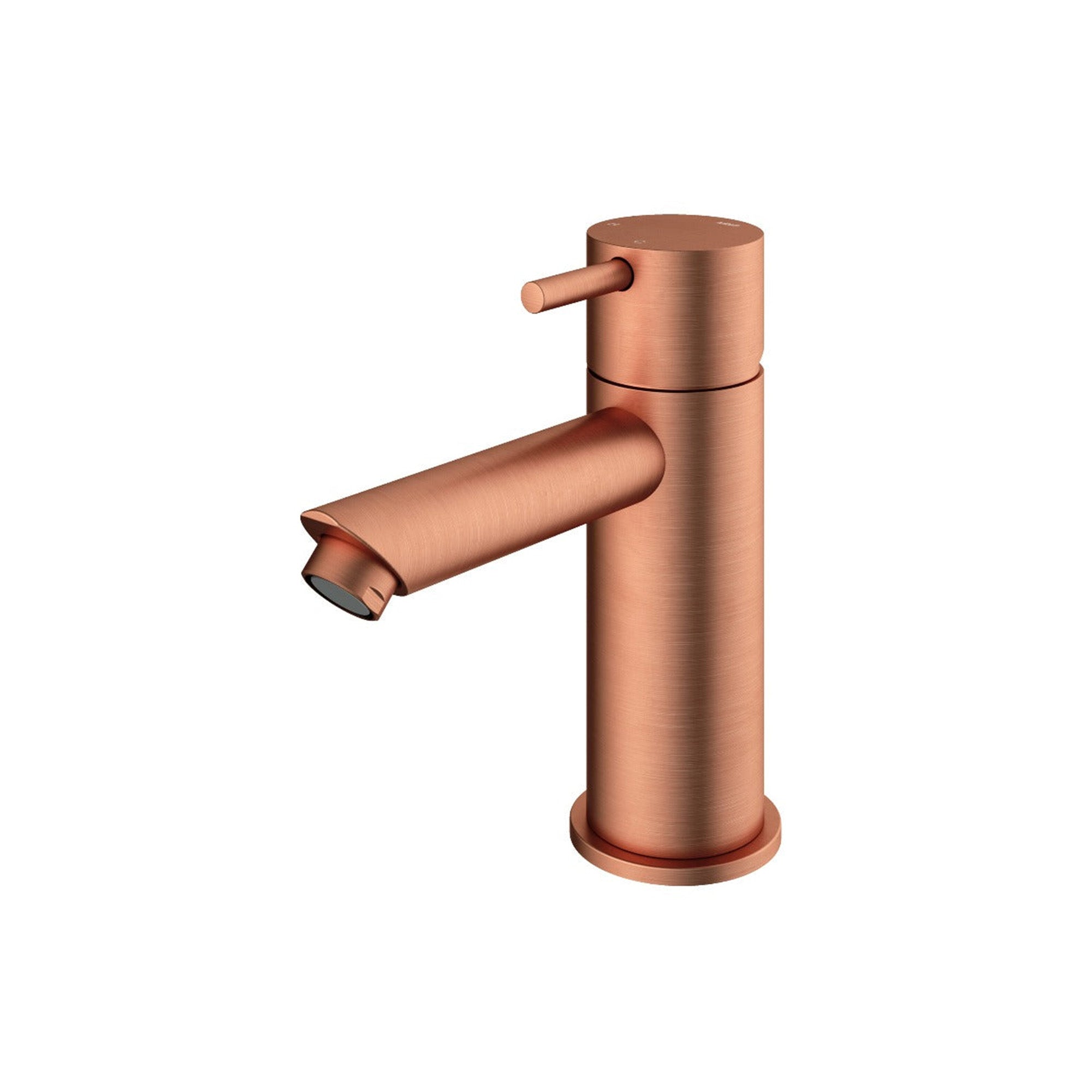 cobber basin mixer tap monobloc straight spout brushed copper