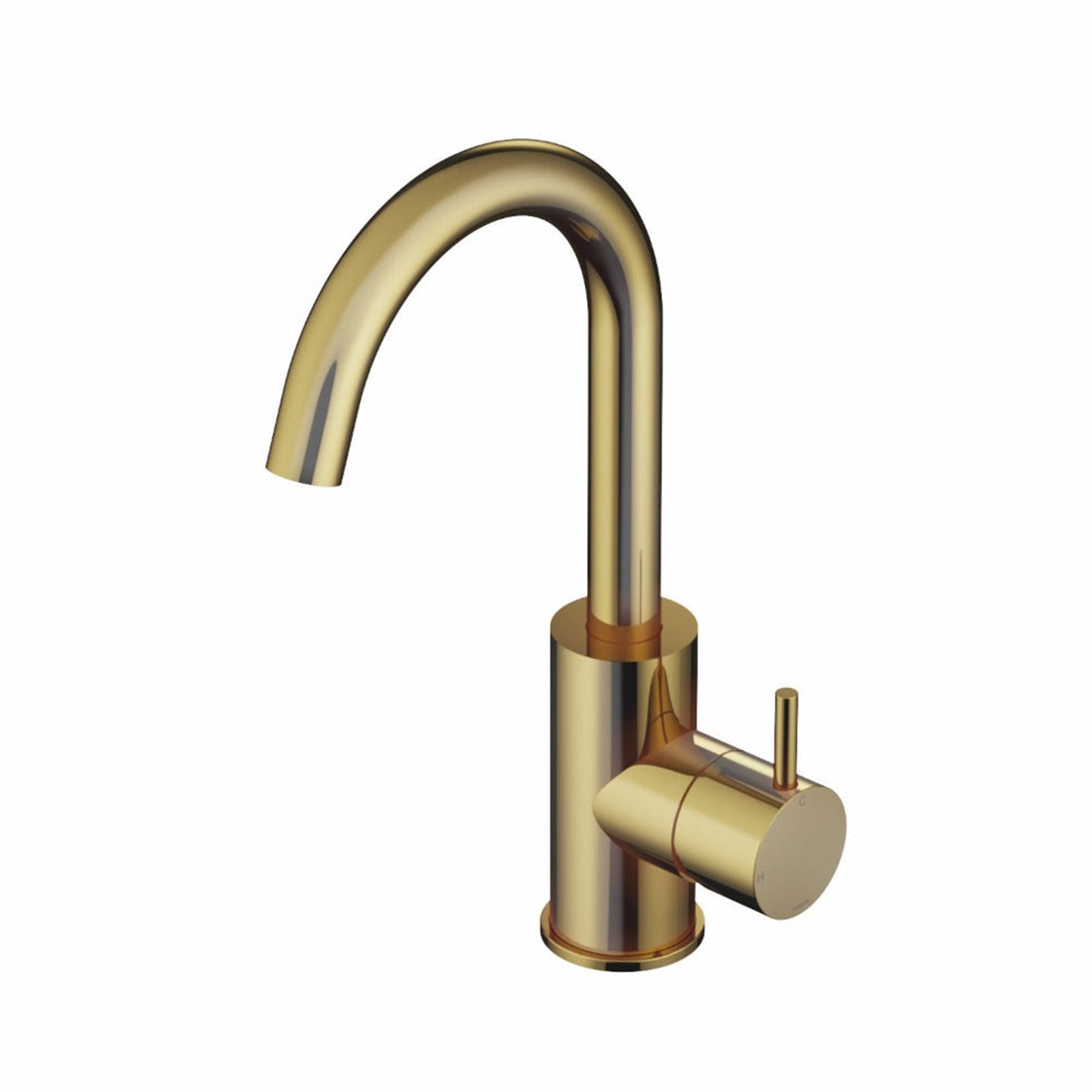 cobber highneck basin mixer polished brass