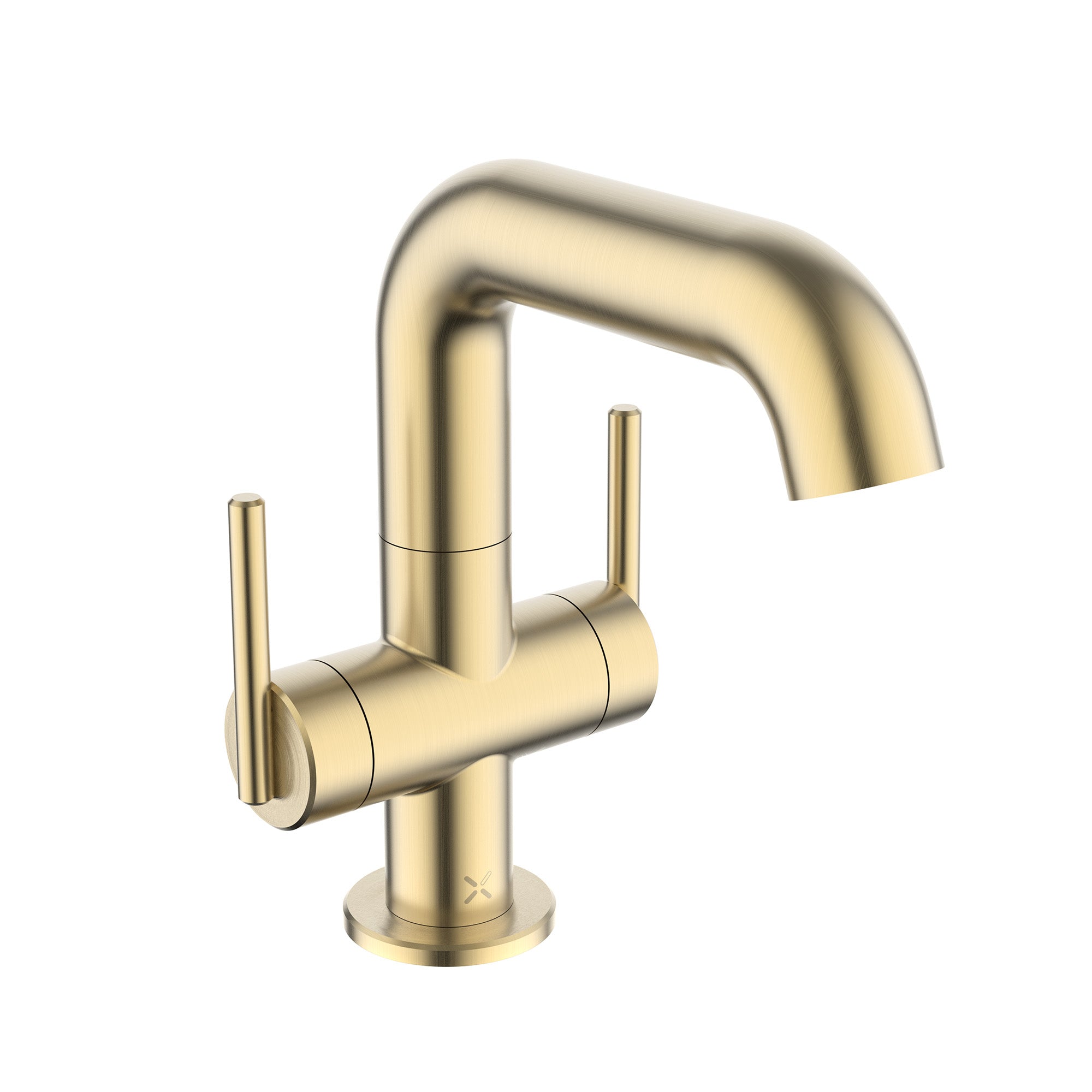 crosswater 3one6 lever 2 handle basin mixer tap with swivel spout 316 brushed brass