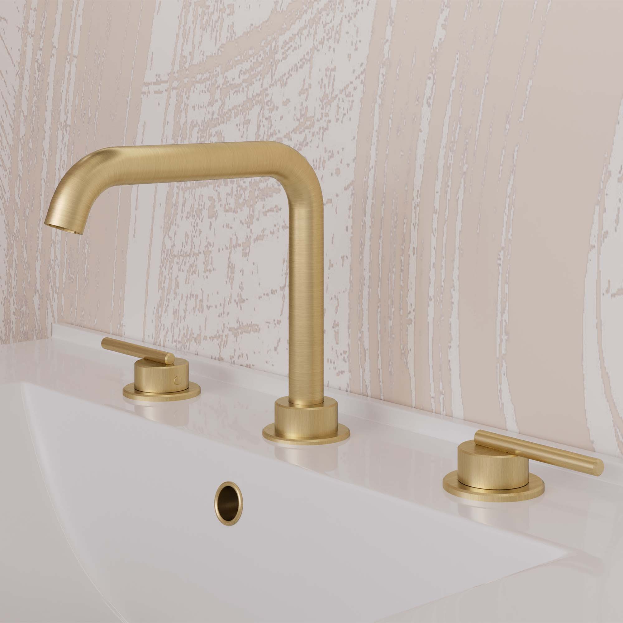 crosswater 3one6 lever 3 hole deck mounted basin mixer tap 316 brushed brass