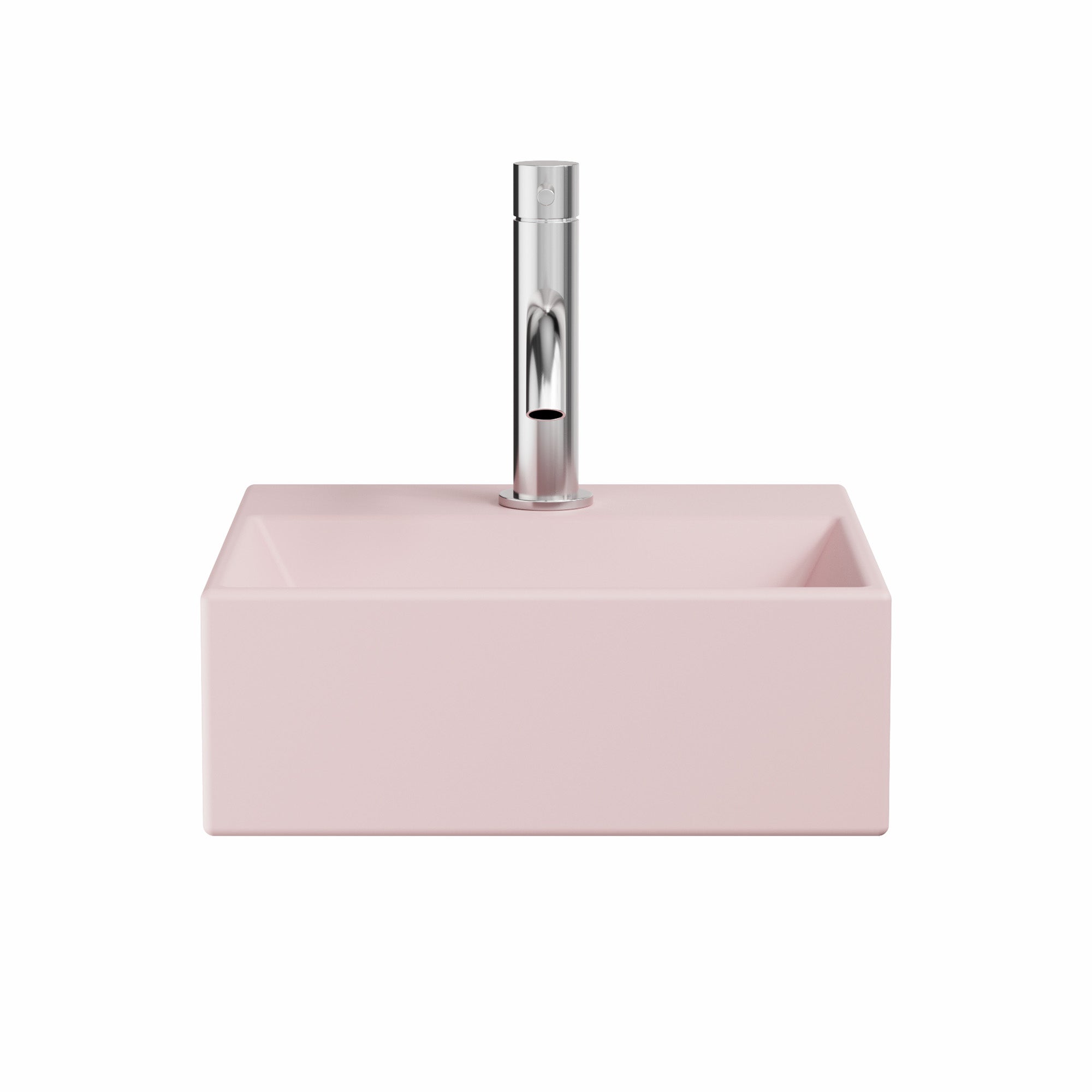 crosswater beck cloakroom basin with waste 300x300mm matt pink