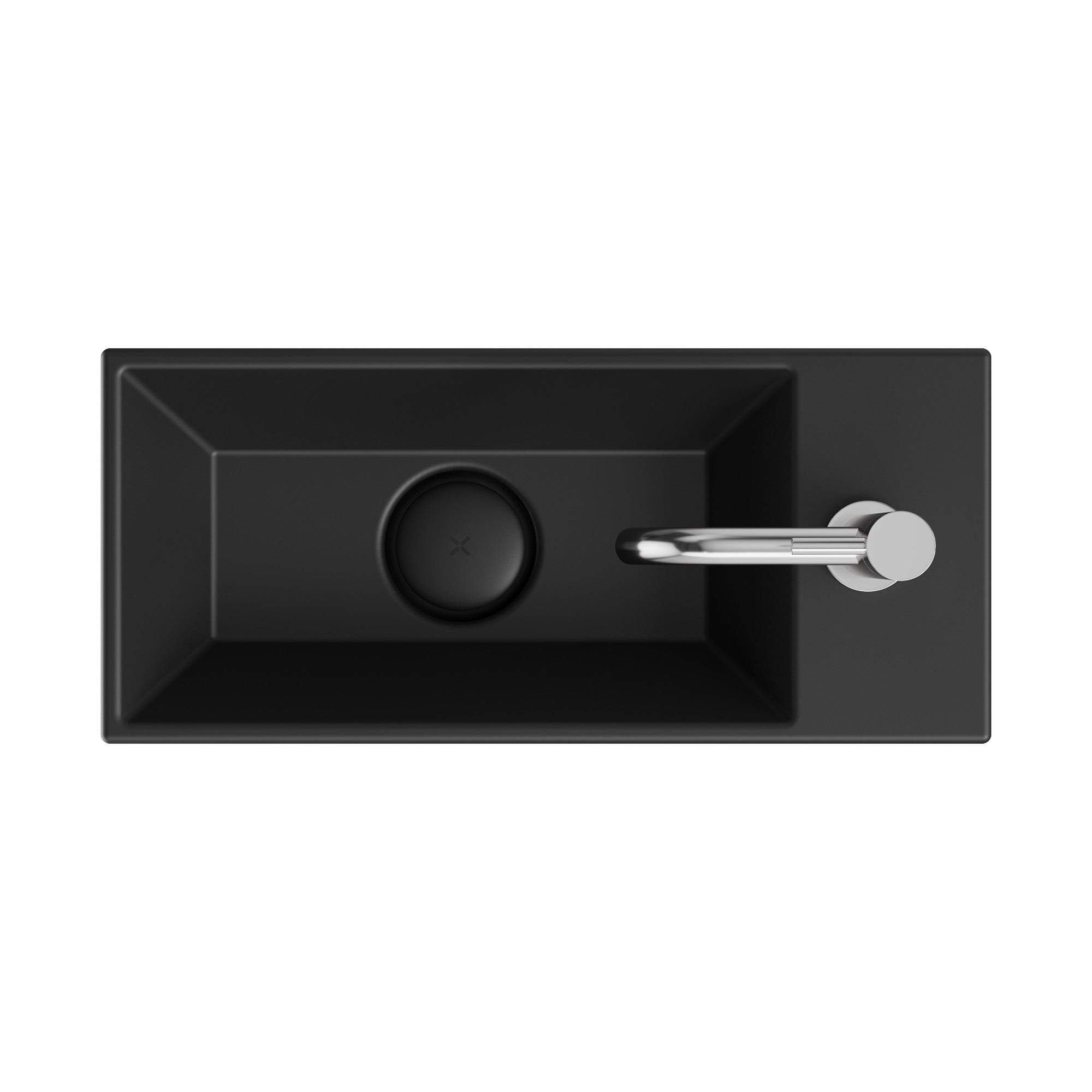 crosswater beck cloakroom basin with waste 450x200mm matt black