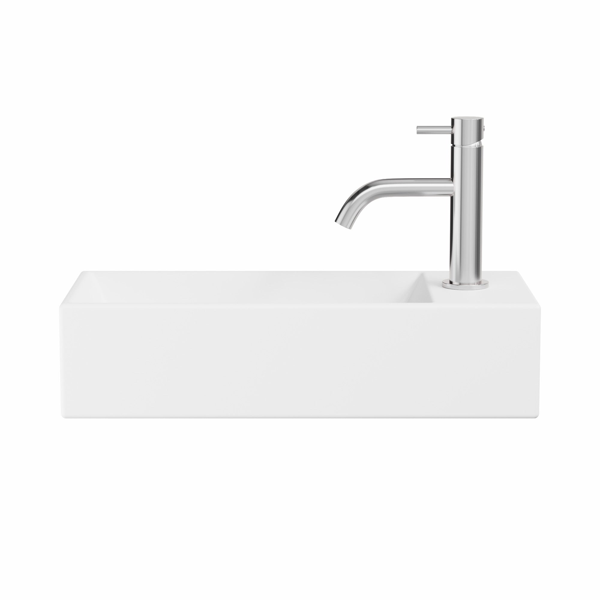 crosswater beck cloakroom basin with waste 450x200mm matt white