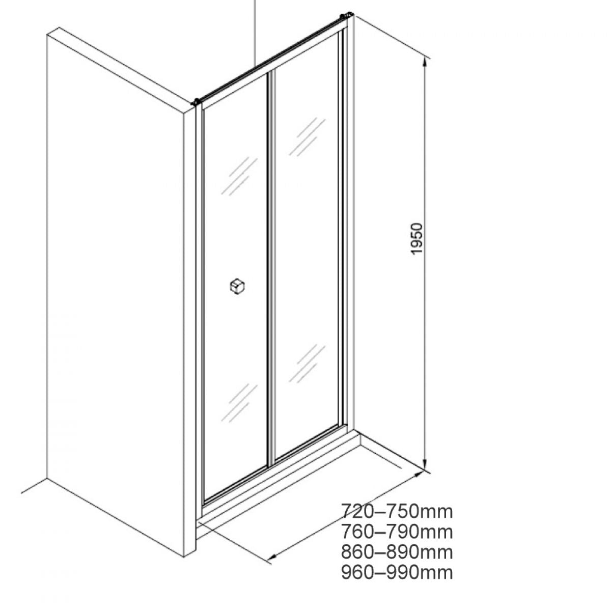 crosswater clear 6 bi fold shower door with side panel technical