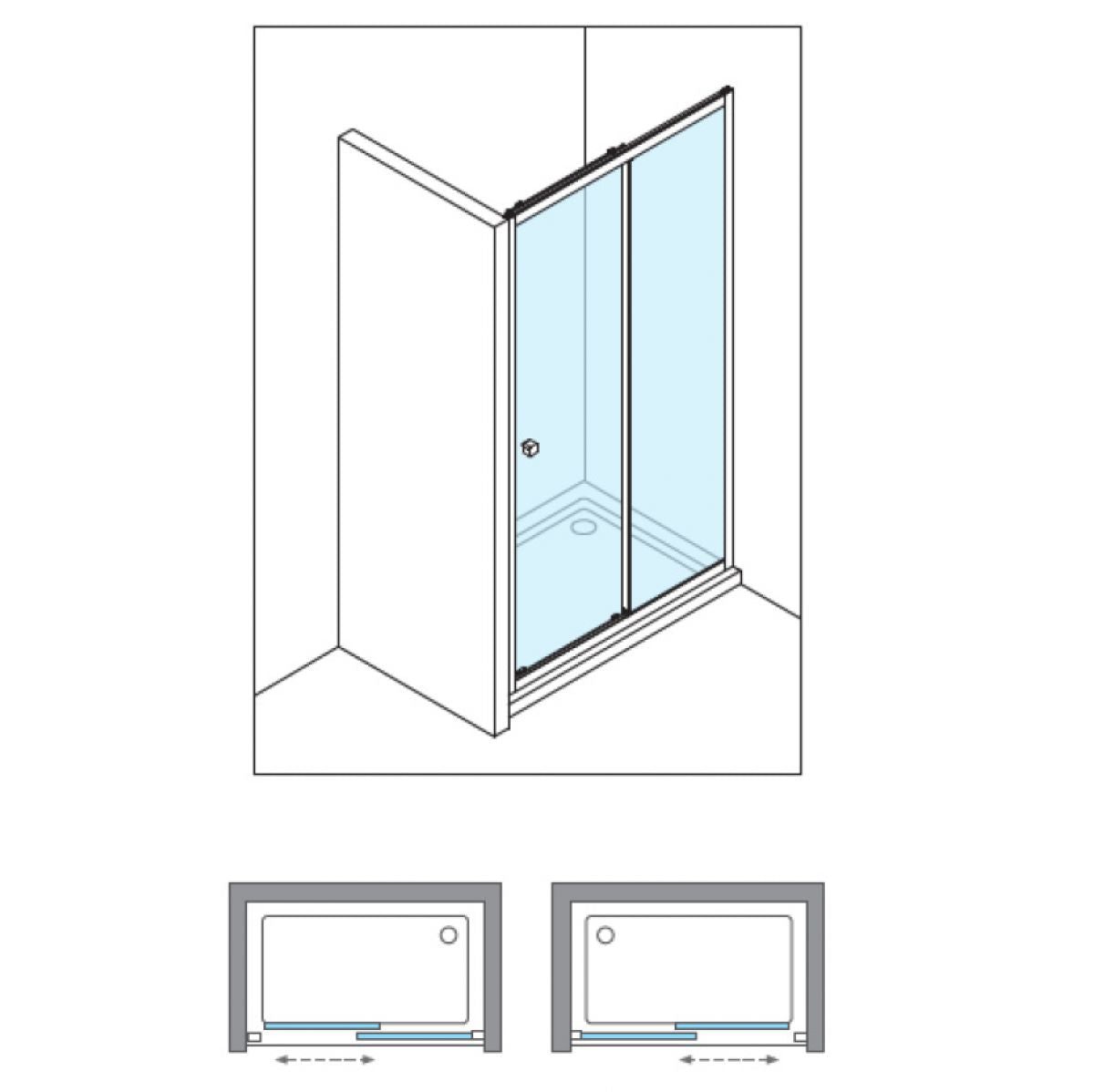 crosswater clear 6 sliding door with side panel technical