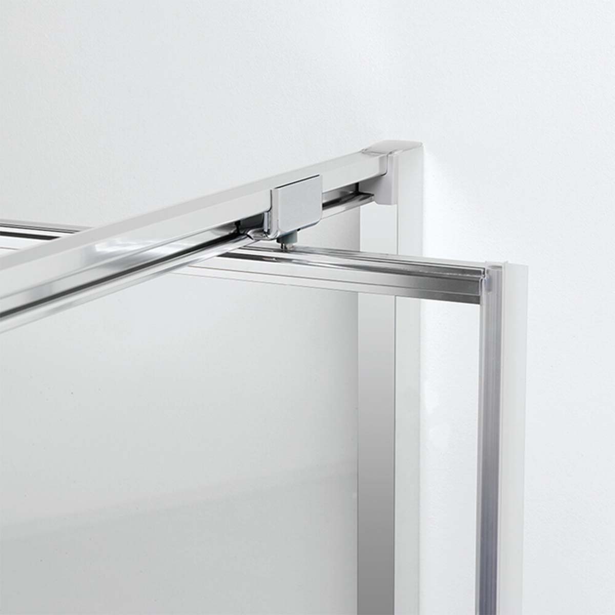 crosswater clear 6mm chrome pivot shower door optional side panel