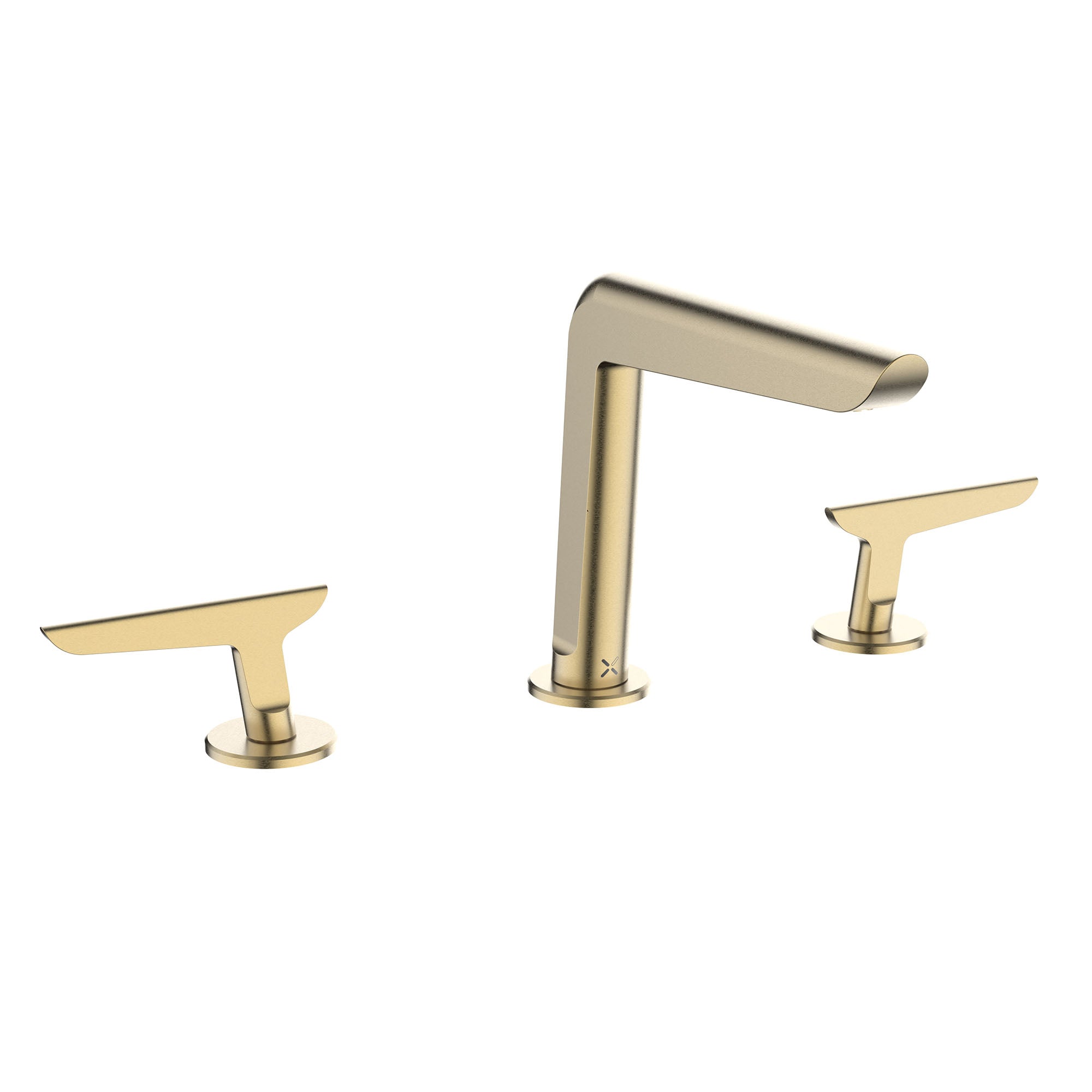 crosswater foile 3 hole deck mounted basin mixer tap brushed brass