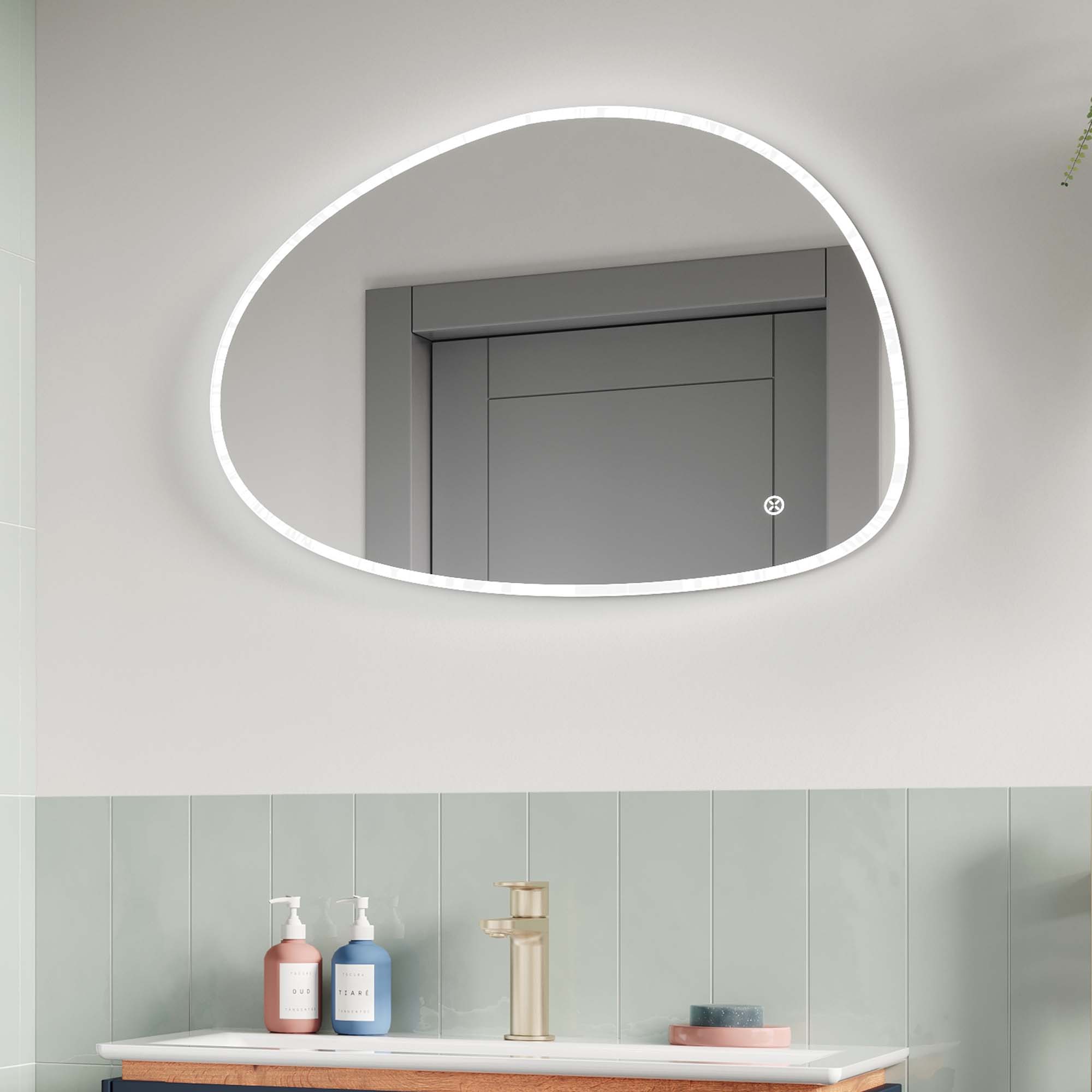 crosswater mada led bathroom mirror 500x700mm landscape