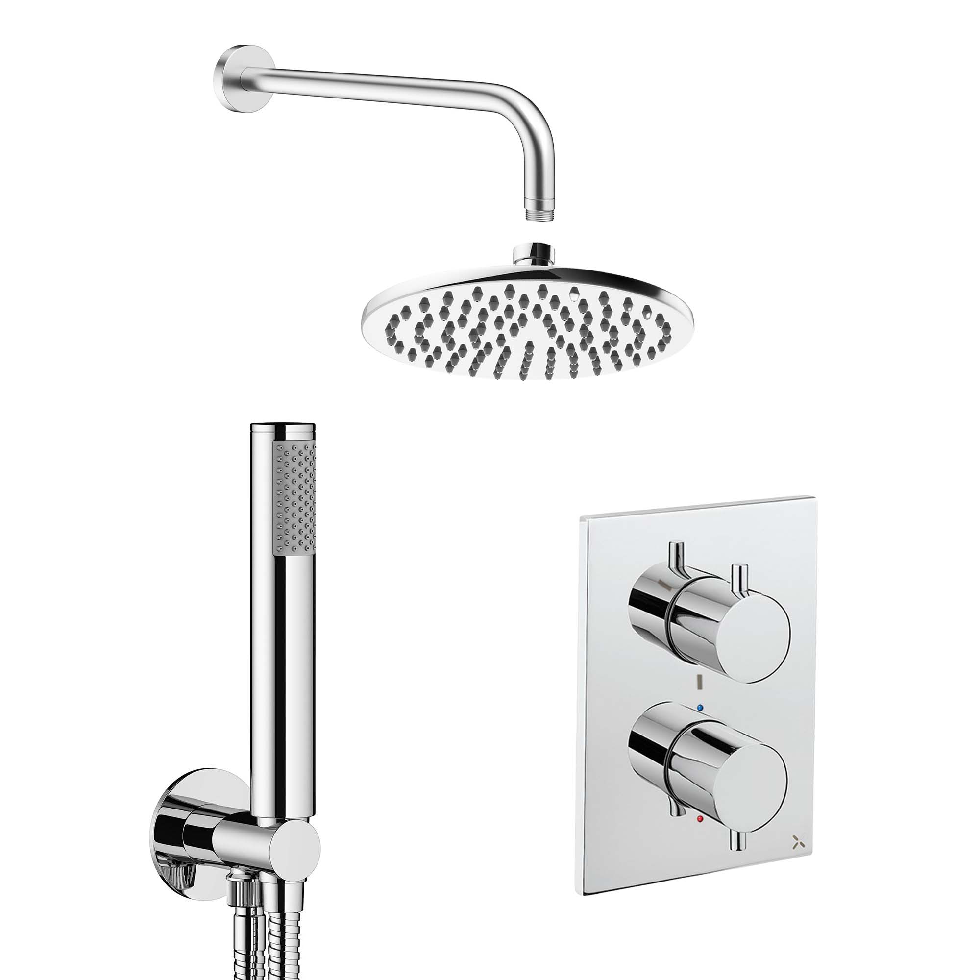 crosswater mpro 2 outlet 2 handle shower bundle chrome