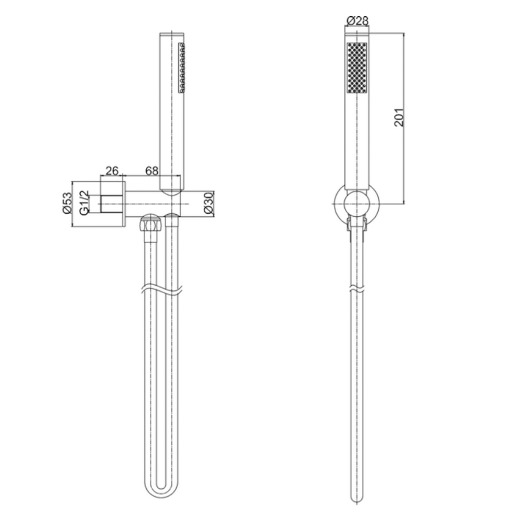 Crosswater MPRO Wall Mounted Shower Handset