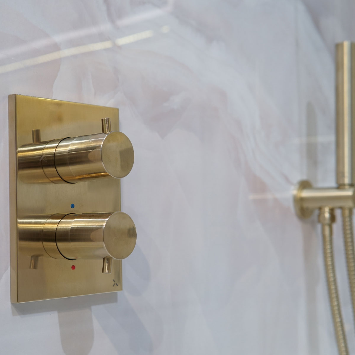 Crosswater MPRO Dual Outlet Thermostatic Shower Valve With Pencil Handset and Fixed Overhead