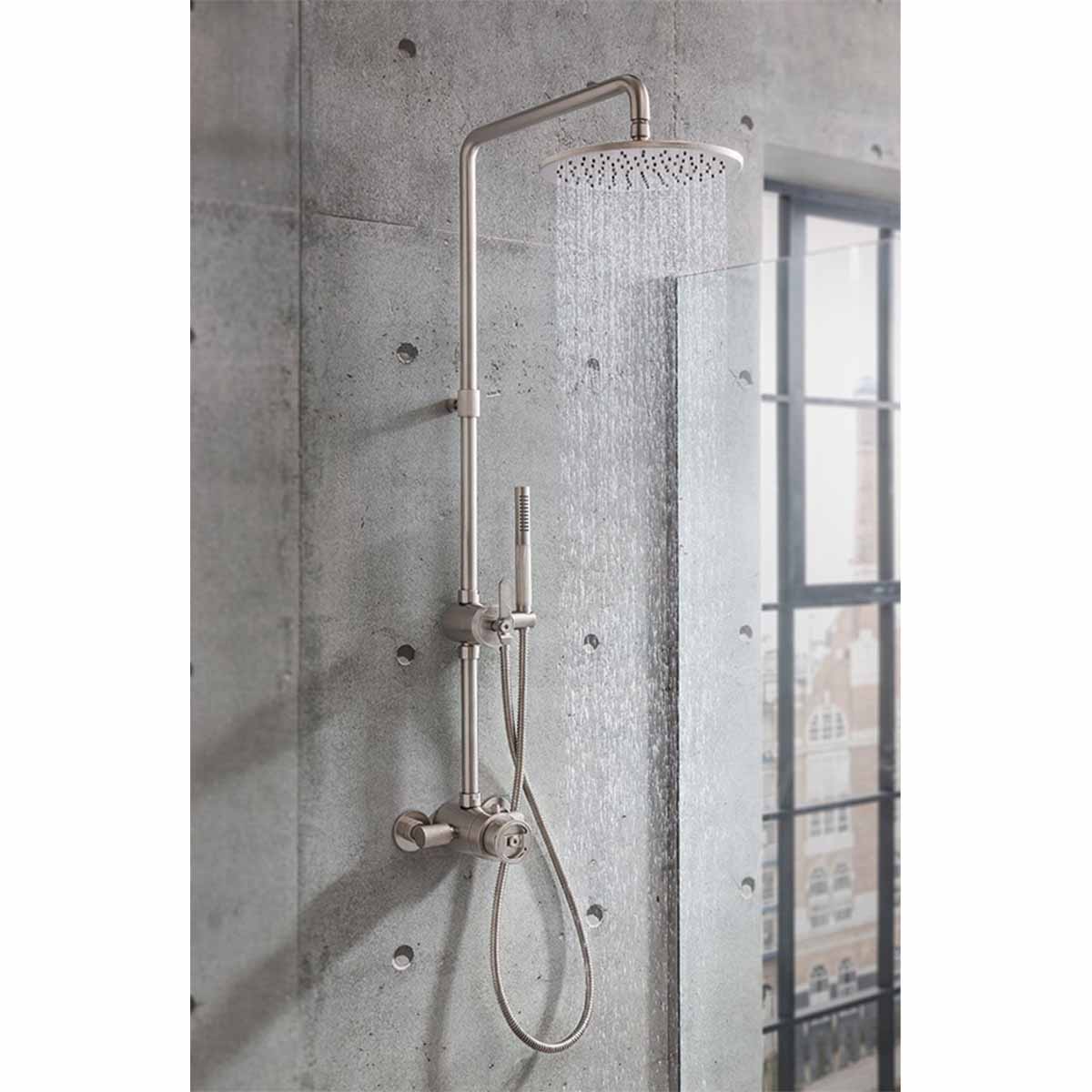 crosswater union thermostatic multifunction shower kit brushed nickel