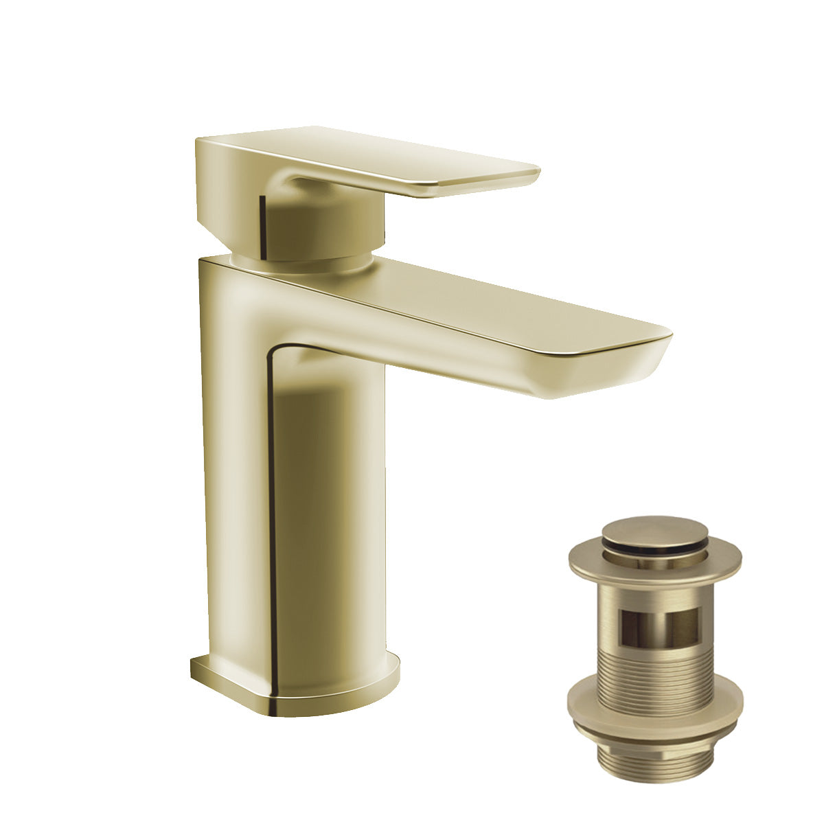 deluxe greenwich basin mono mixer tap and waste brushed brass 