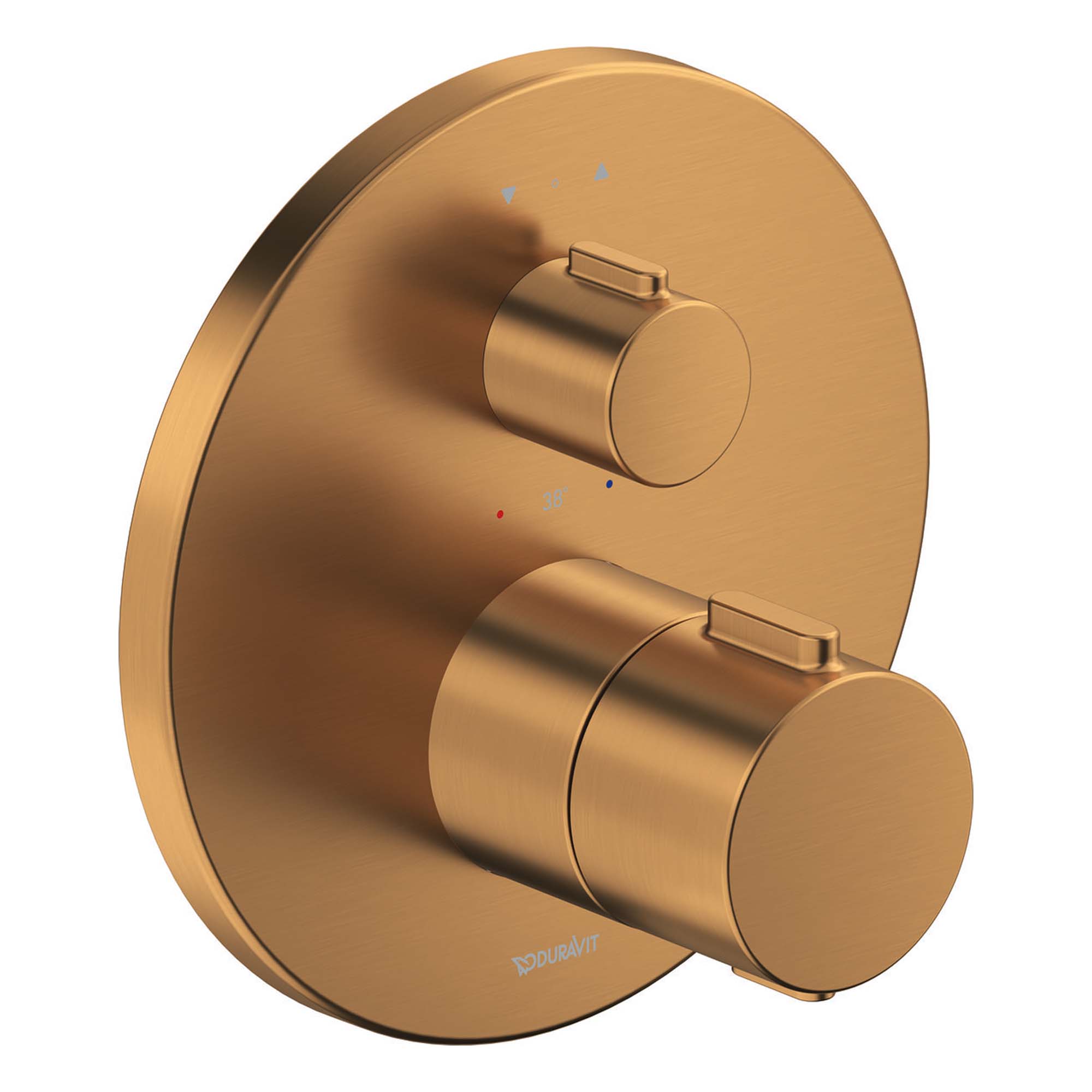duravit 2 outlet round shower valve trim brushed bronze