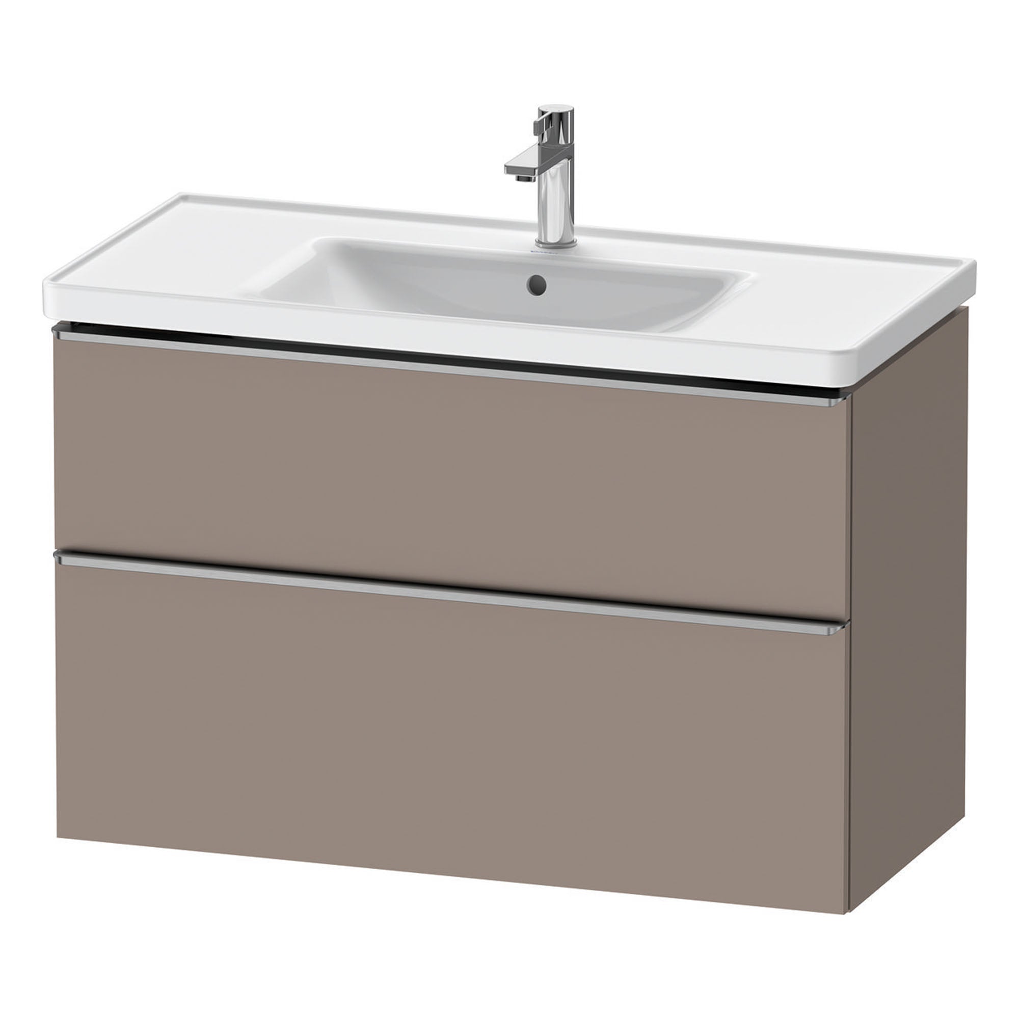 duravit d-neo 1000mm wall mounted vanity unit with d-neo basin basalt stainless steel handles