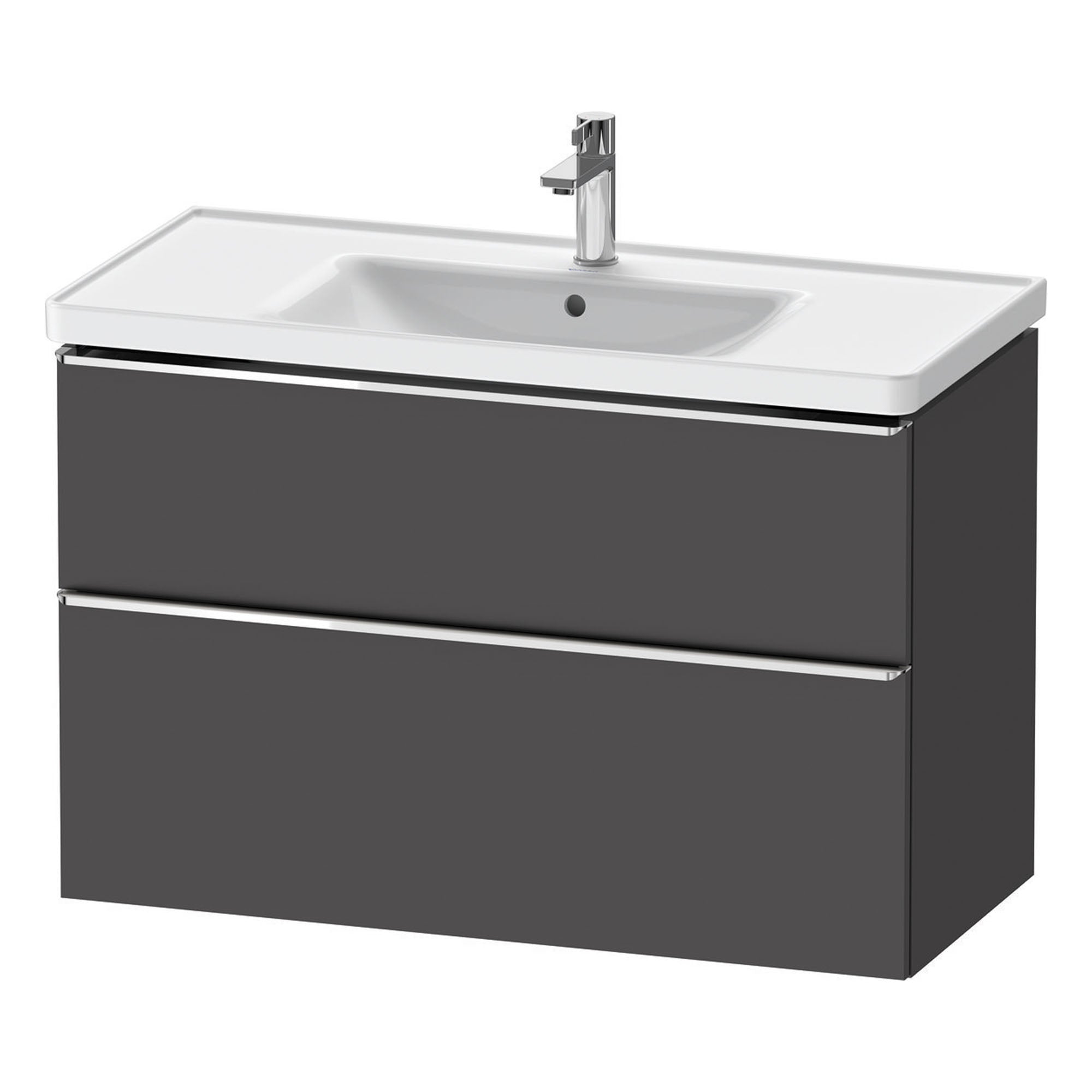 duravit d-neo 1000mm wall mounted vanity unit with d-neo basin matt graphite chrome handles