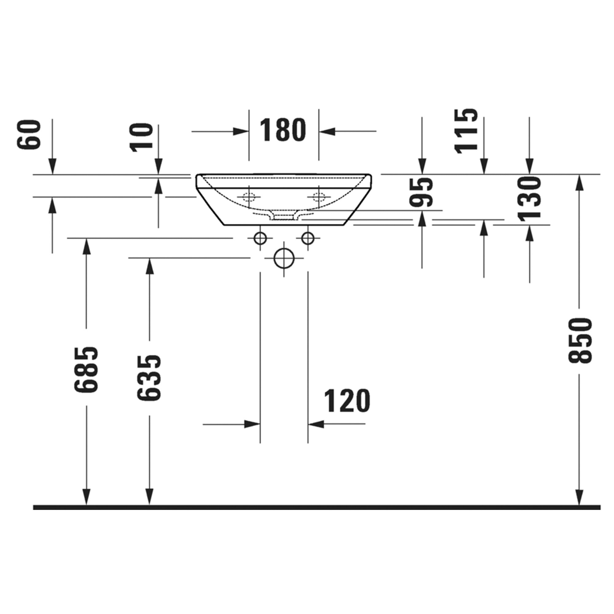 duravit d-neo 450 cloakroom washbasin