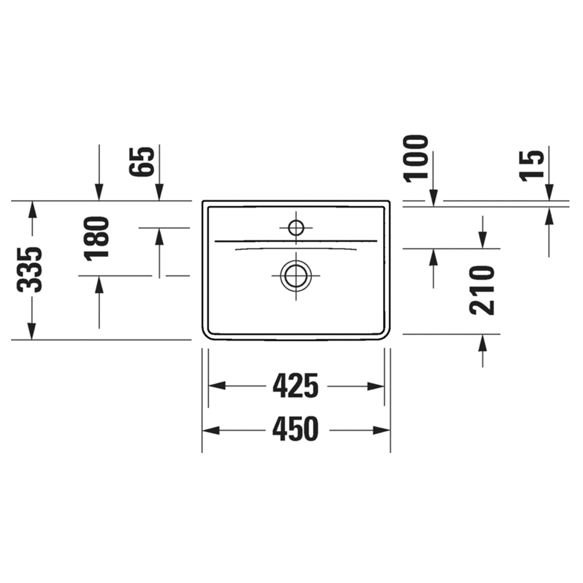 duravit d-neo 450 cloakroom washbasin