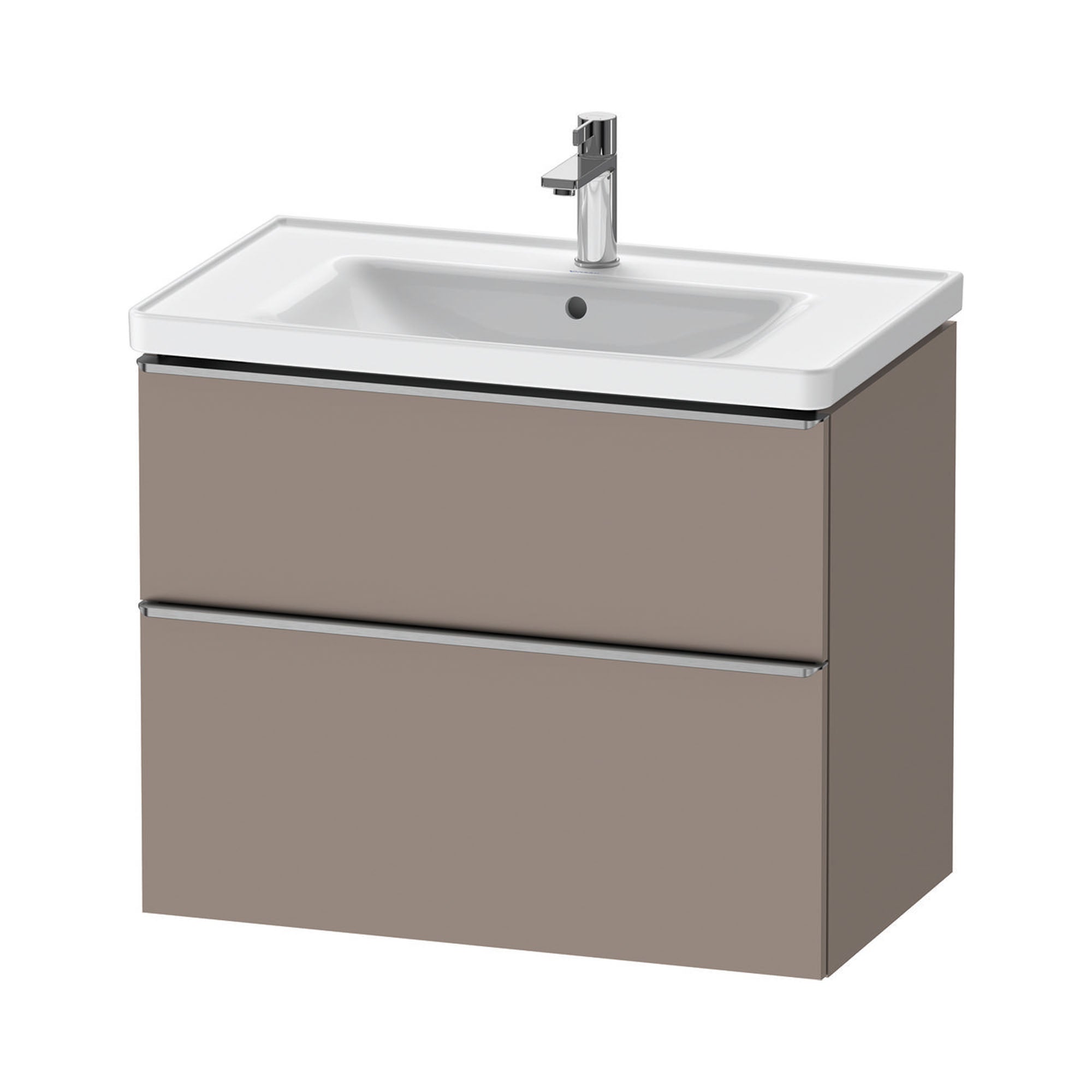 duravit d-neo 800mm wall mounted vanity unit with d-neo basin basalt stainless steel handles