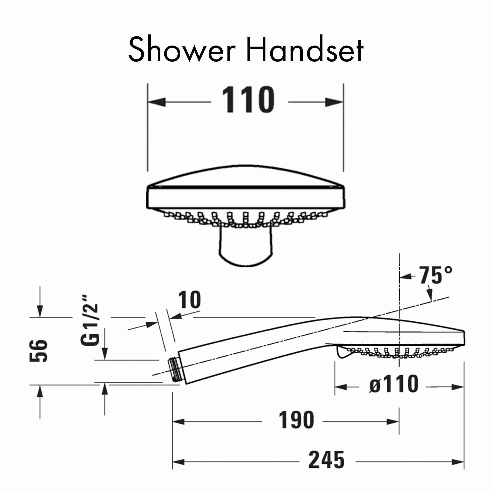 duravit handshower 3jet 110 minusflow dimensions