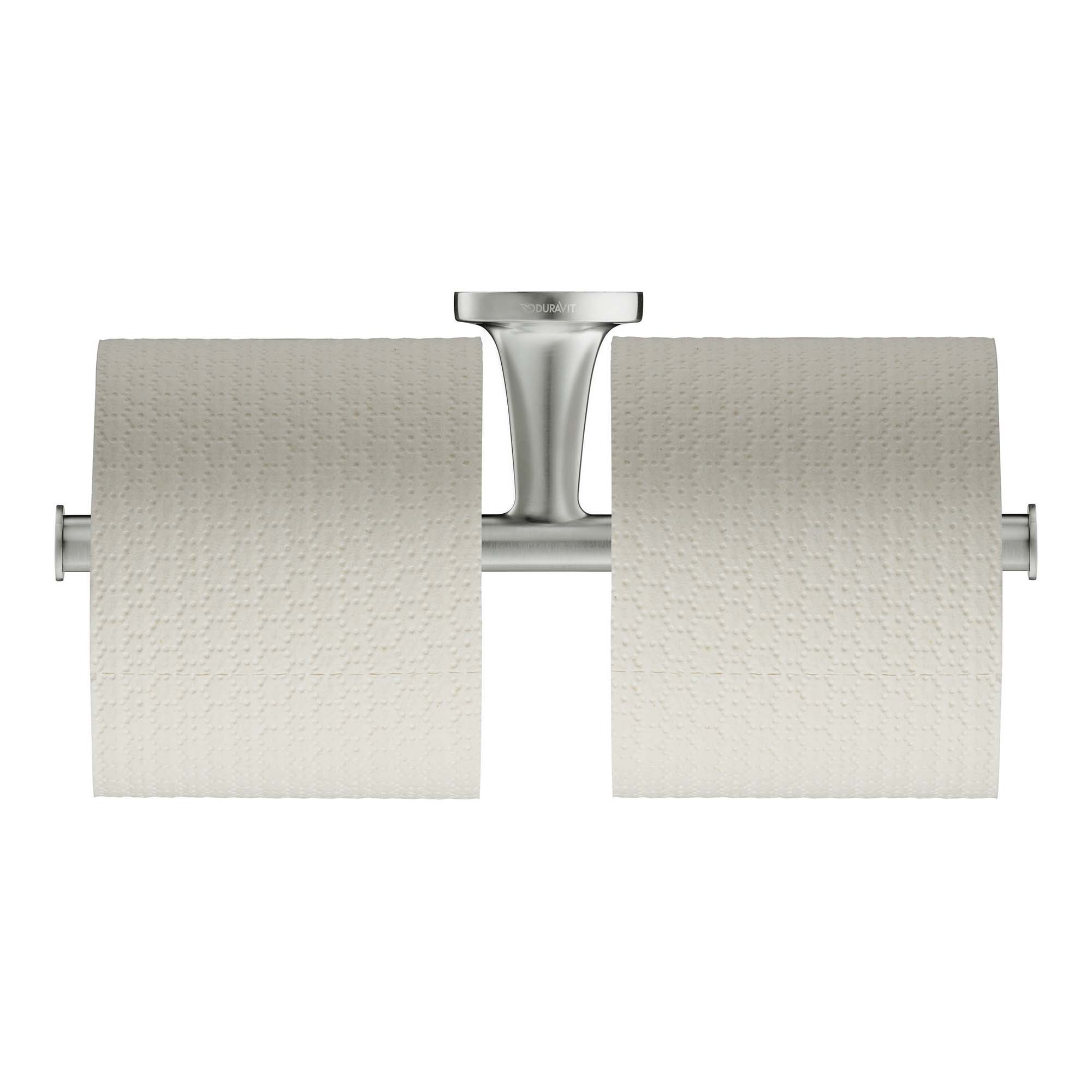duravit starck-t double toilet roll holder brushed stainless steel