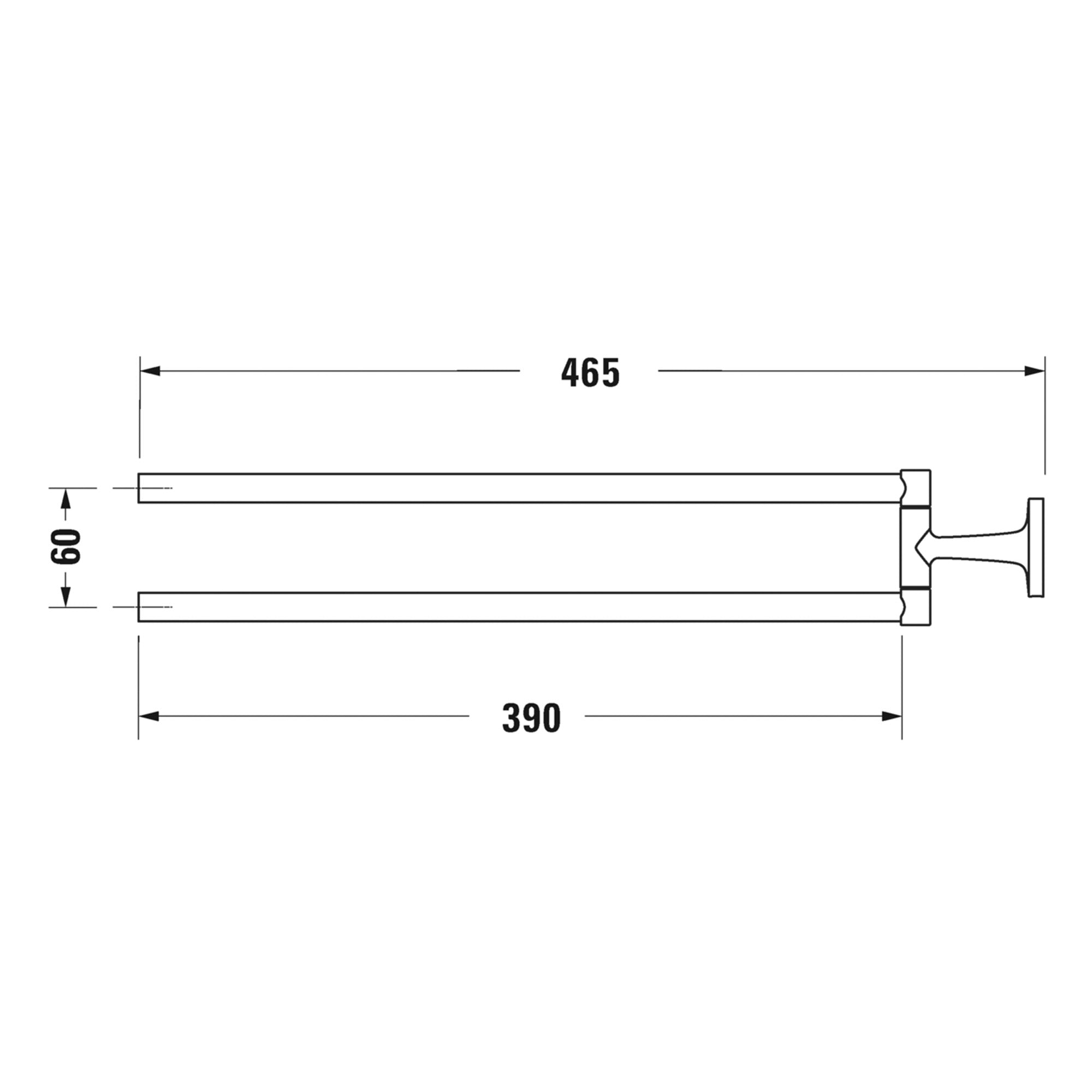 duravit starck t hinged double towel rail