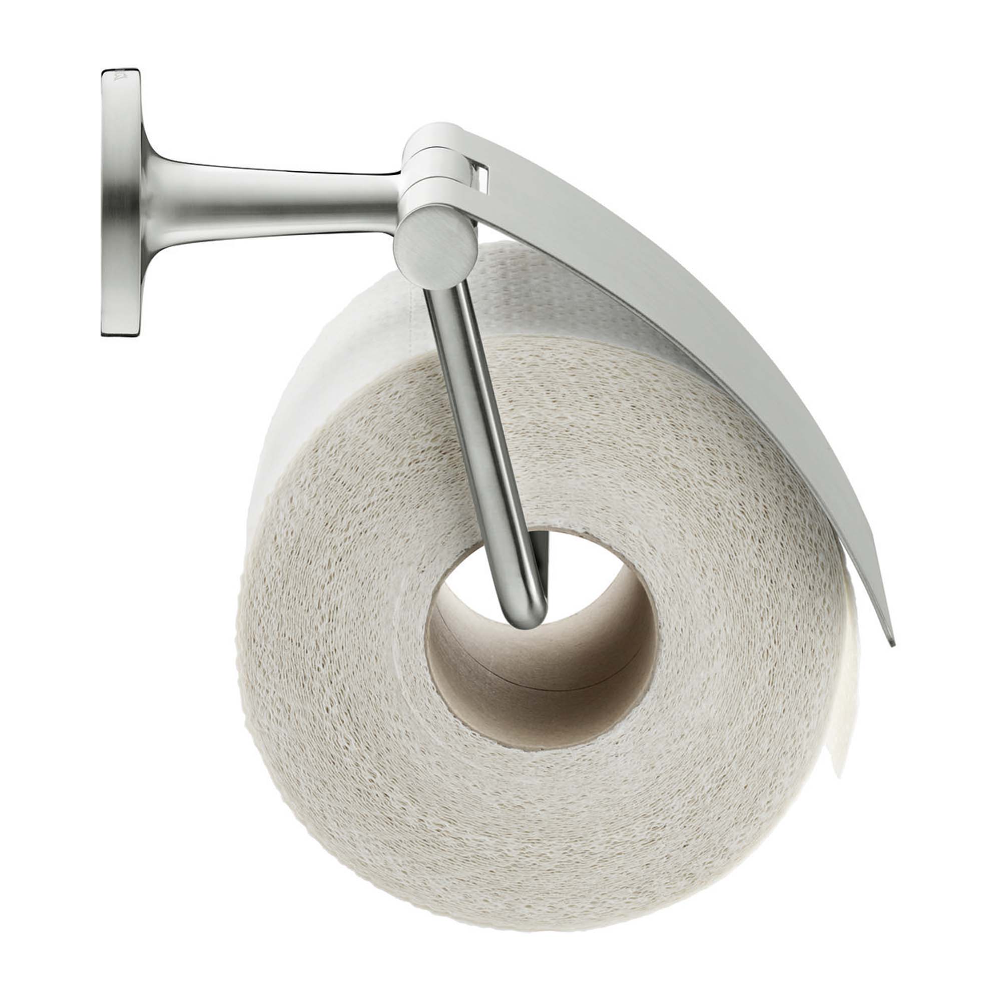 duravit starck-t toilet roll holder with cover brushed stainless steel