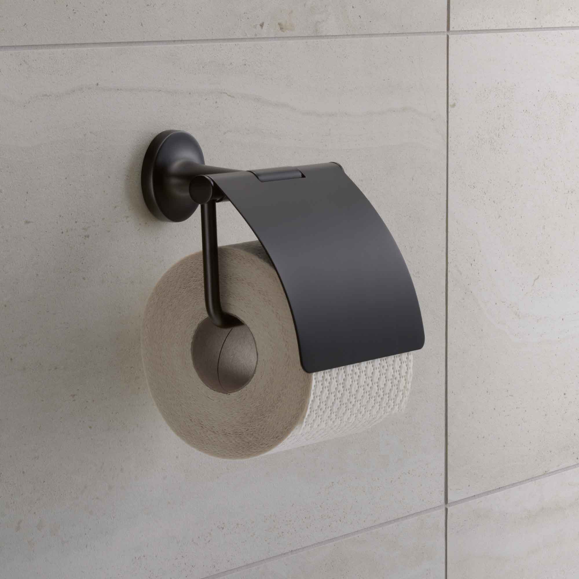 duravit starck-t toilet roll holder with cover matt black
