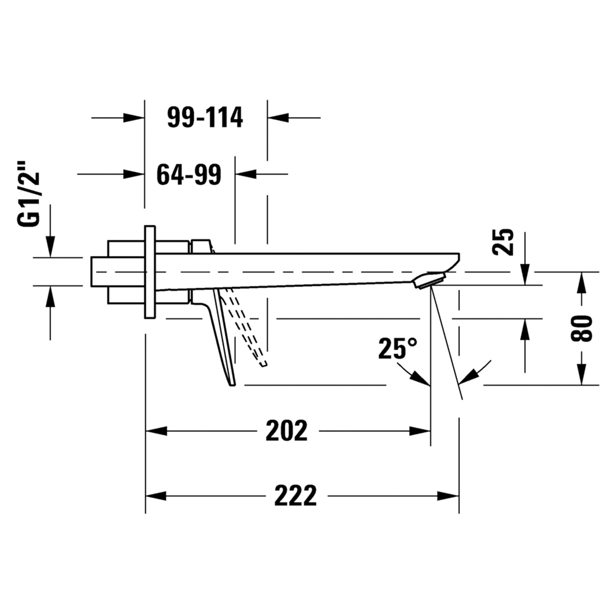 duravit wave 2 hole wall mounted basin mixer