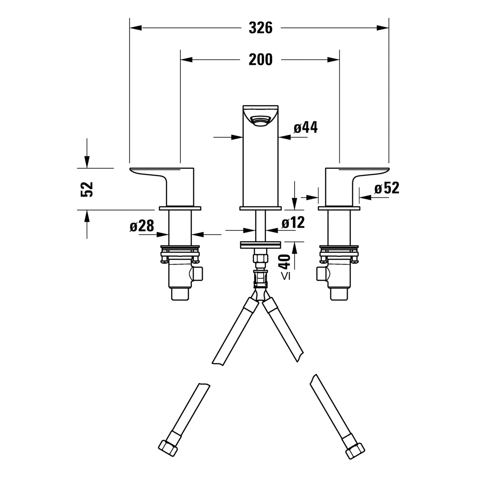 duravit wave 3 hole deck mounted basin mixer dimensions