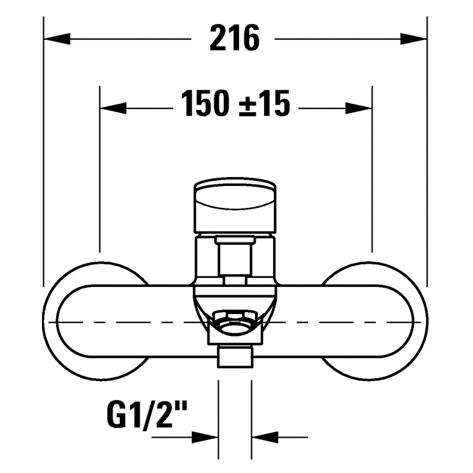 duravit wave wall mounted 2 hole bath mixer tap