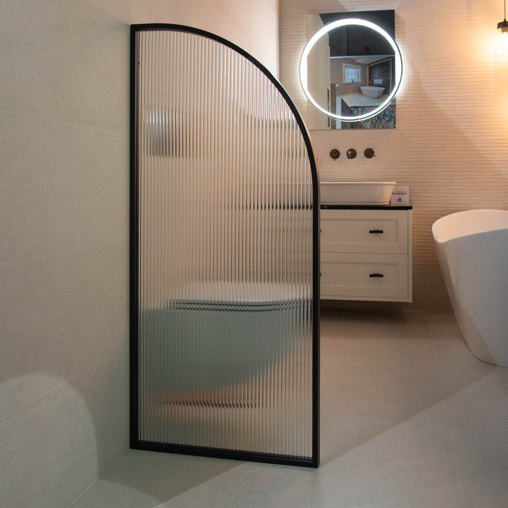 Granlusso Fluted Glass Framed Urinal Divider | Deluxe Bathrooms ...
