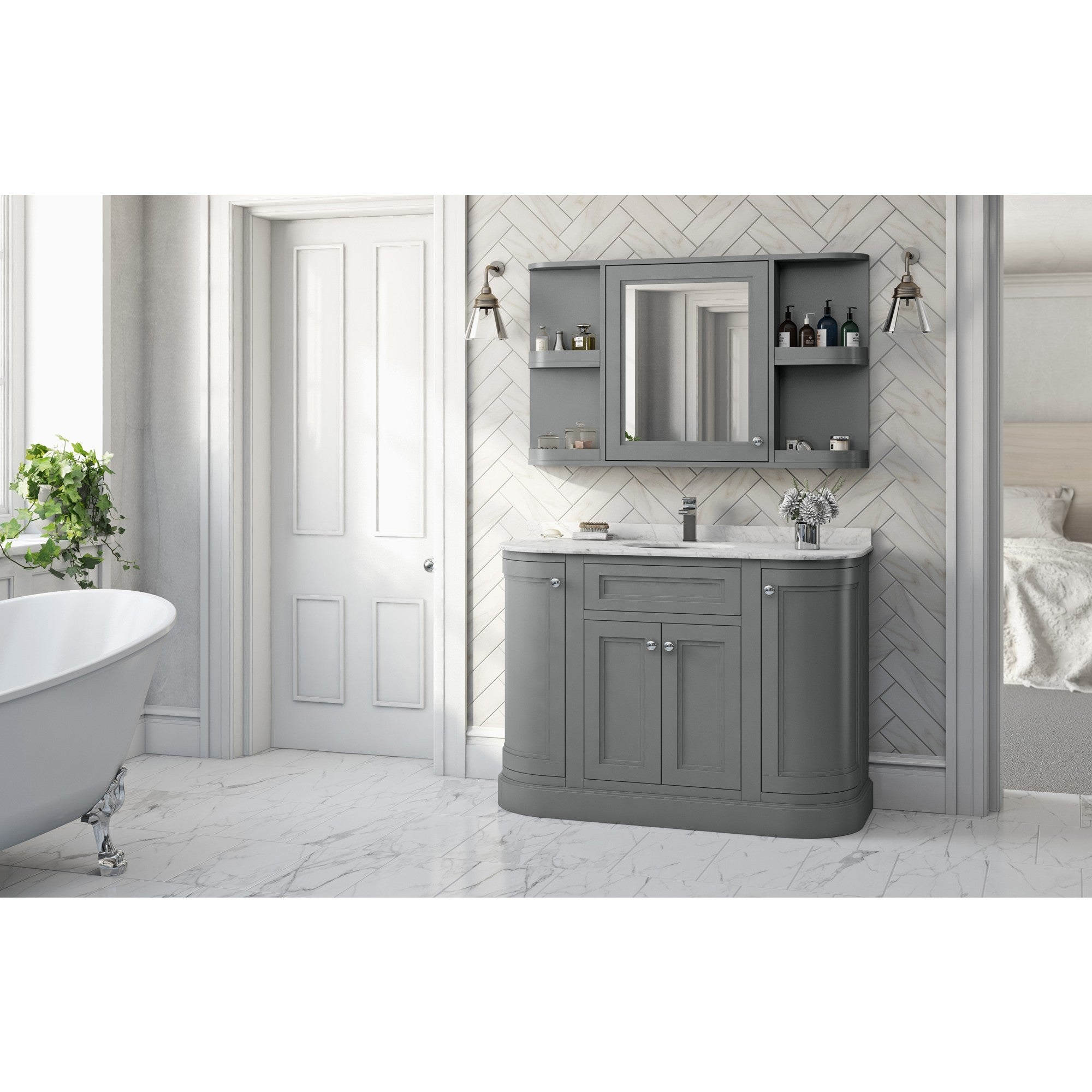 Hampton Mirror Storage Cabinet Wall-Hung 1170x700mm | Deluxe Bathrooms ...