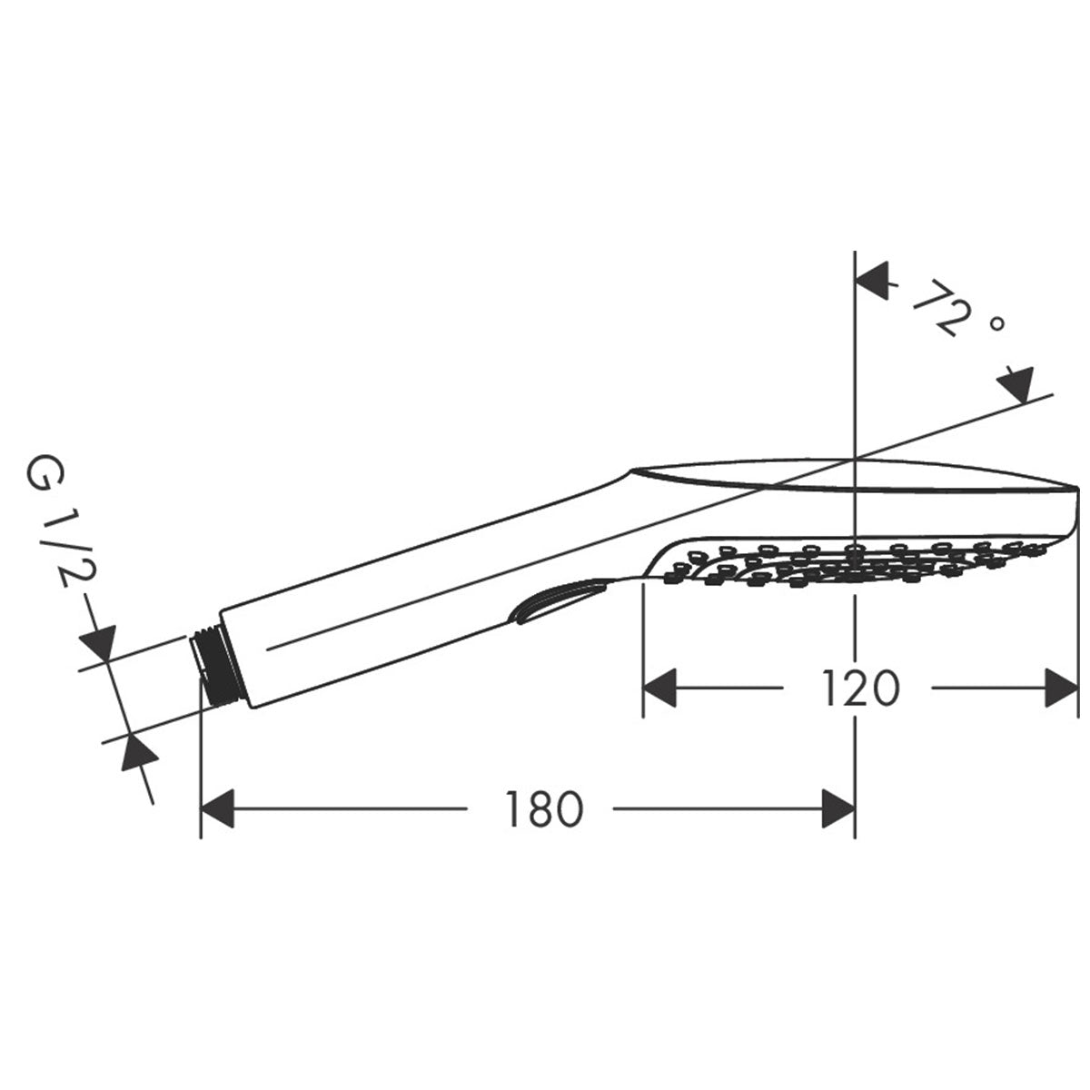 Hansgrohe shower Handset dimensions