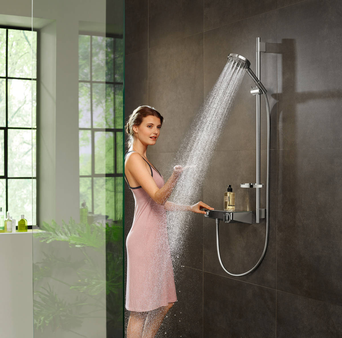 Thermostatic Shower Kit Shower Set Bathroom Shower Set Shower System  Bathroom Accessories G1/2 Thread Thermostatic Mixer Showering System With  Top Spray Hand Shower For Home 
