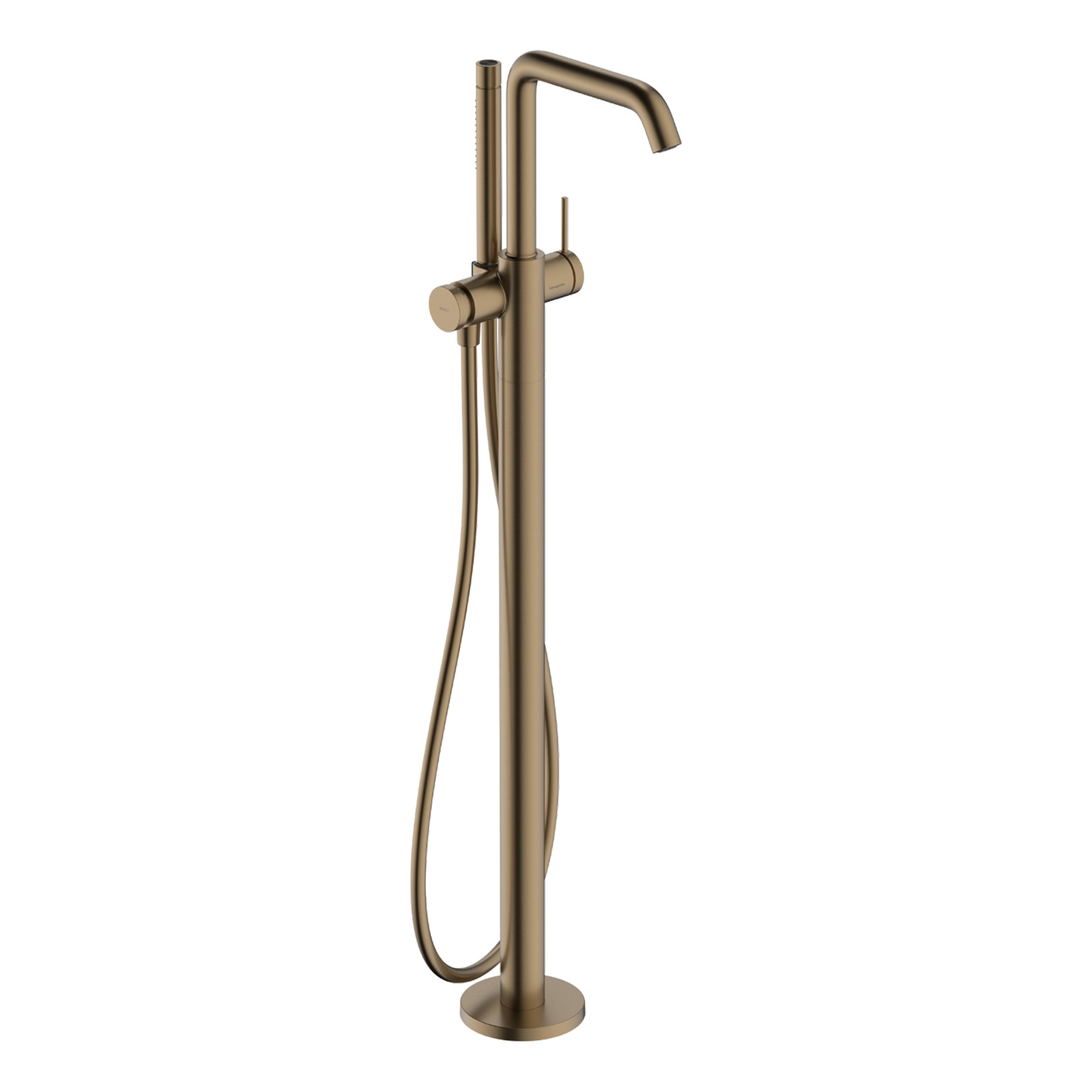 hansgrohe tecturis floorstanding bath shower mixer with handset brushed bronze