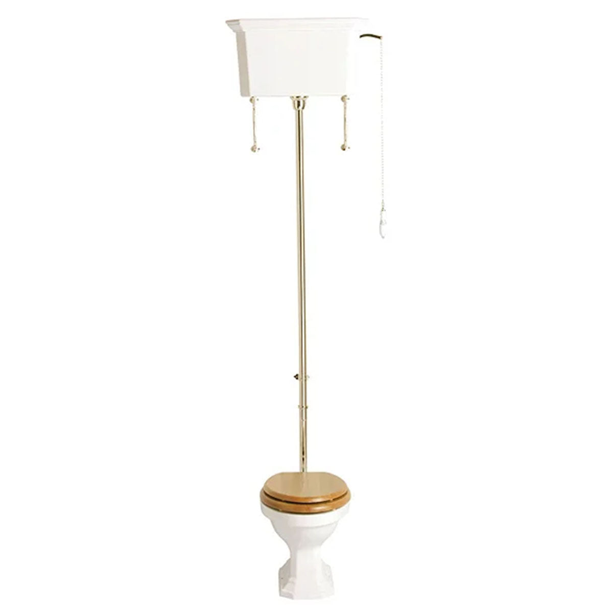 heritage granley high level toilet with standard wc pan gold
