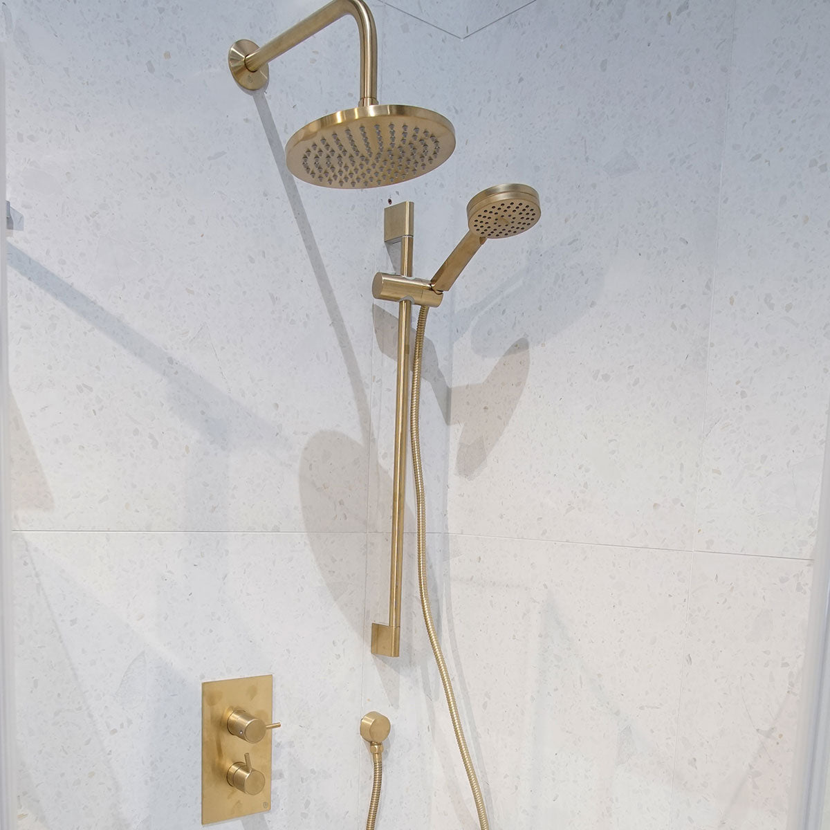 Hoxton Thermostatic Valve with Overhead Shower and Slide Rail Handset