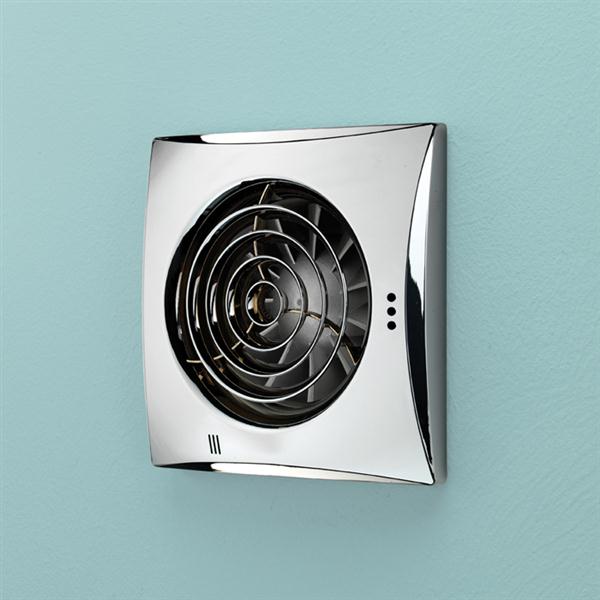 HiB Hush Square Bathroom Ventilation Fan With Timer