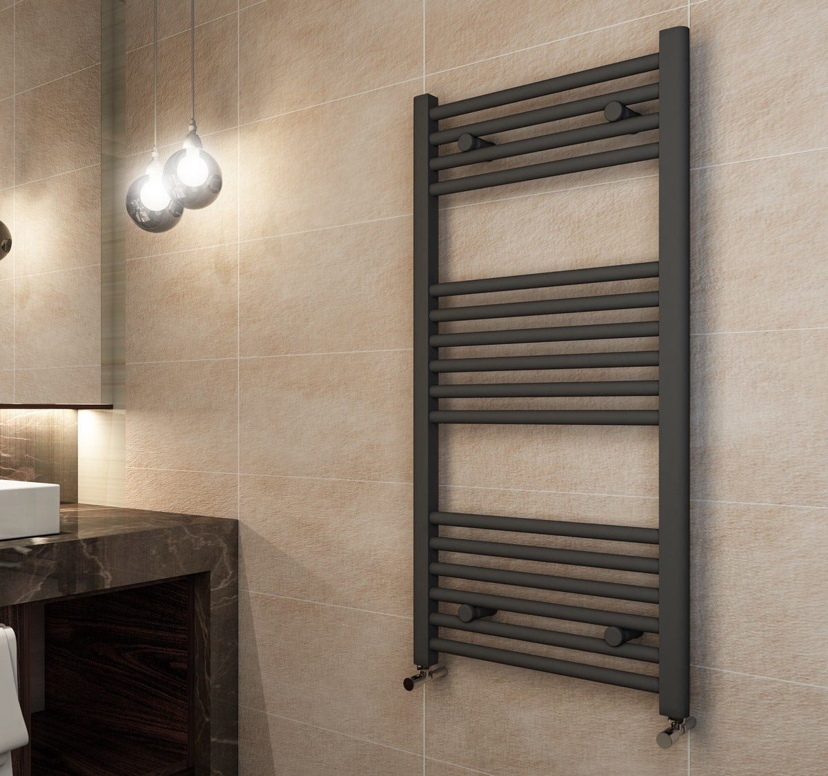 Madrid Heated Towel Rail Matt Black