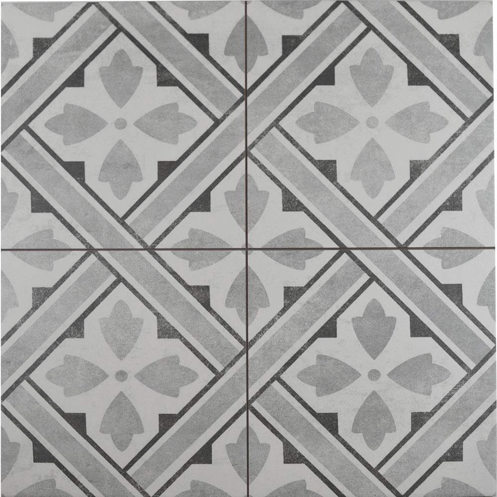 Laura Ashley Mr Jones Charcoal Floor Tile 33cm x 33cm