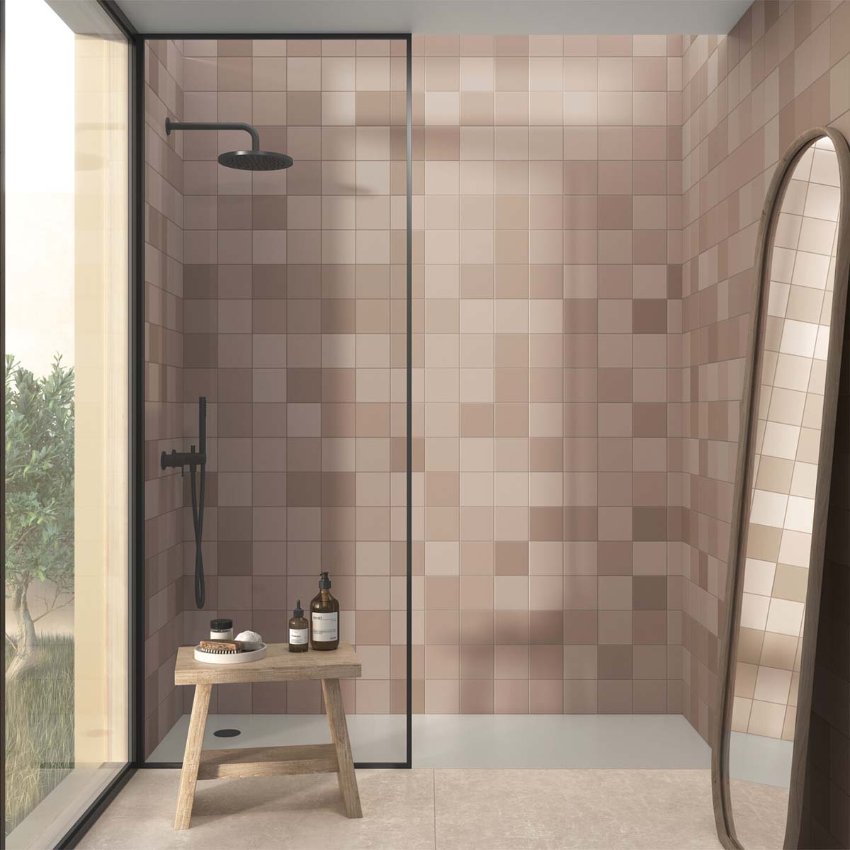 rubik taupe porcelain tile 12x12cm matt