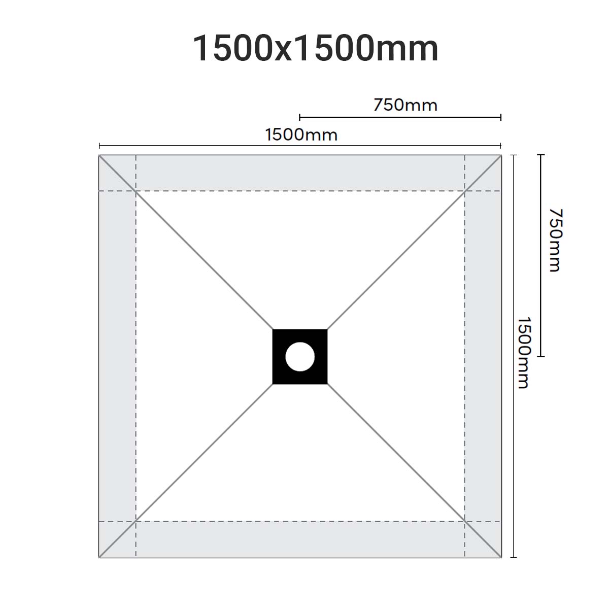 sharpslope square drain 1500x1500mm dimensions
