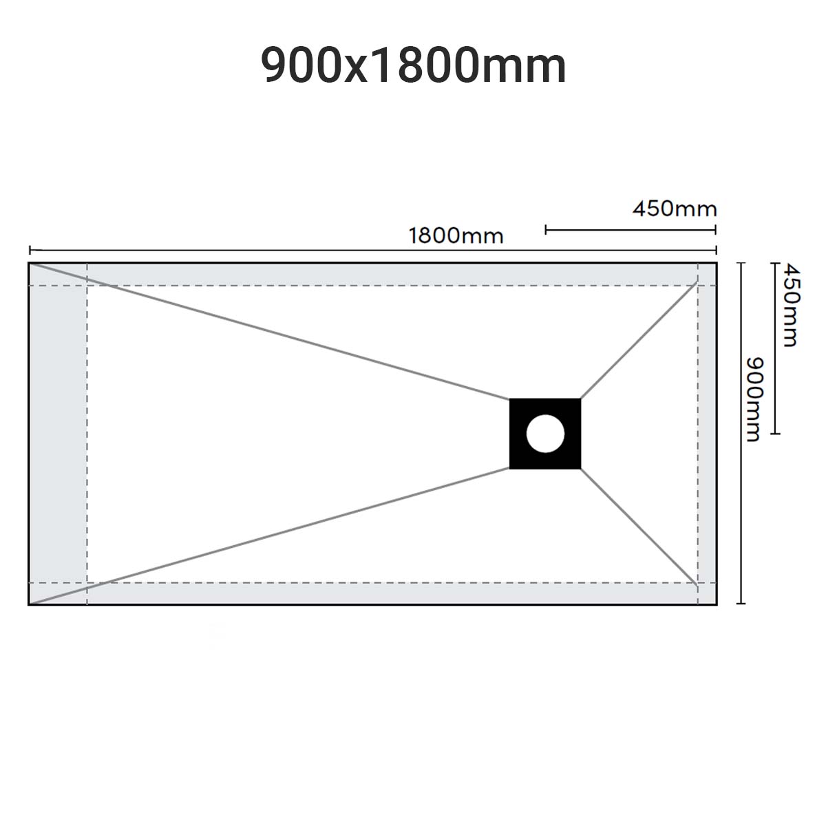 sharpslope square drain 900x1800mm dimensions